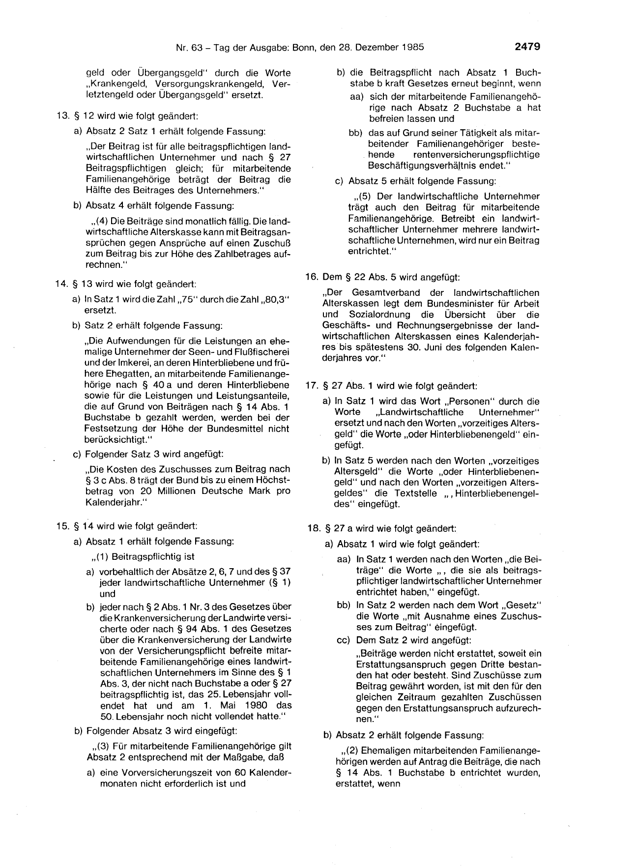BGBl. 1985, Seite 2479 — Originalseite als Abbildung