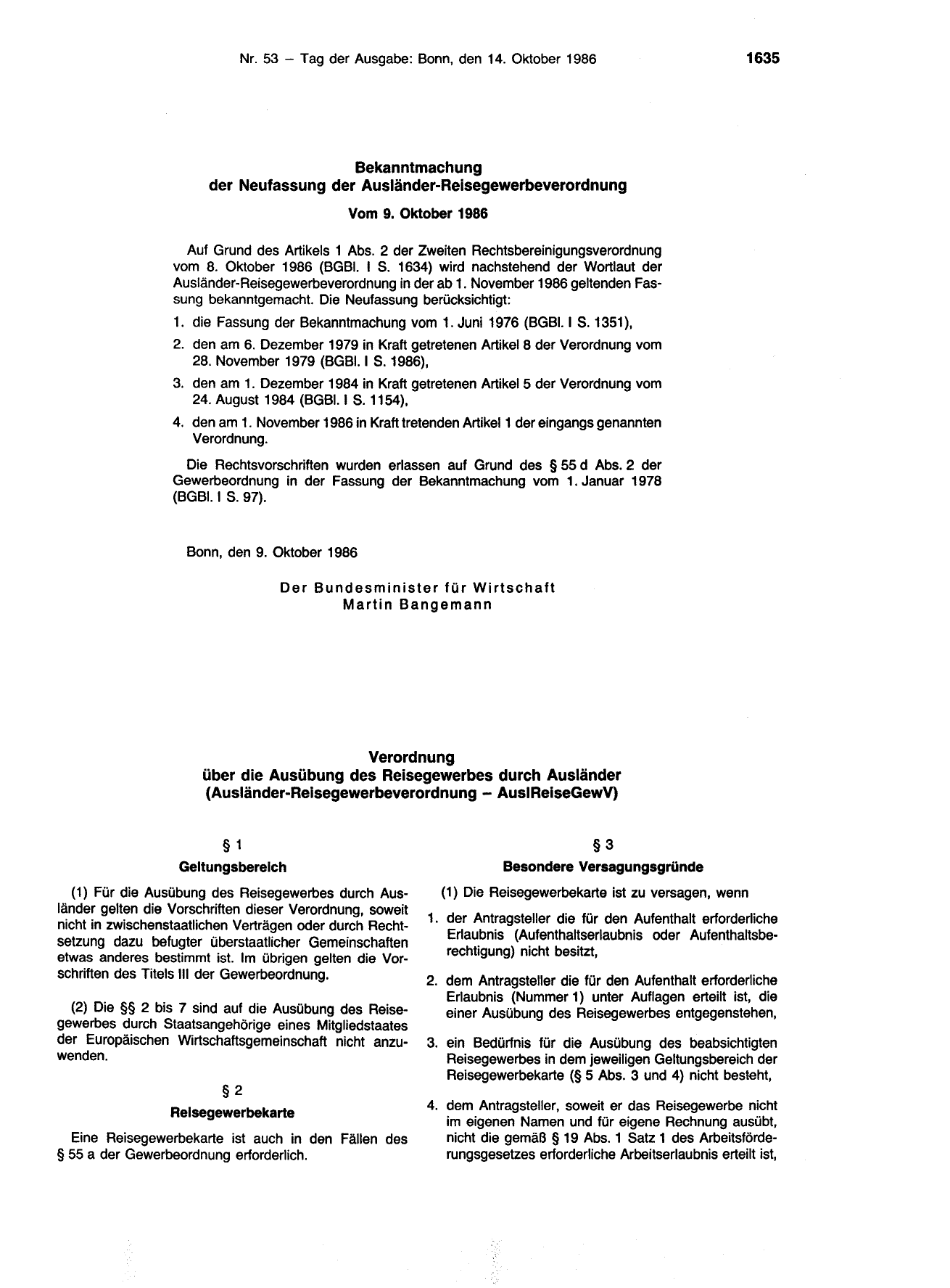 BGBl. 1986, Seite 1635 — Originalseite als Abbildung