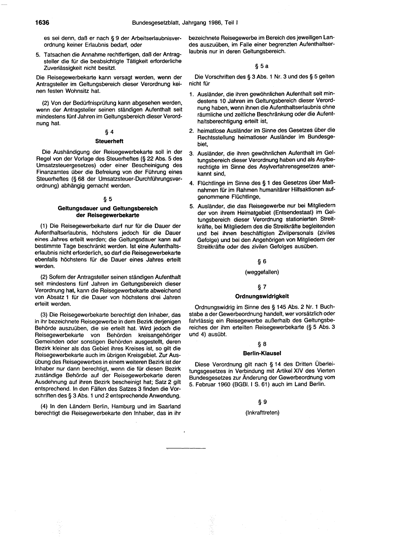 BGBl. 1986, Seite 1636 — Originalseite als Abbildung