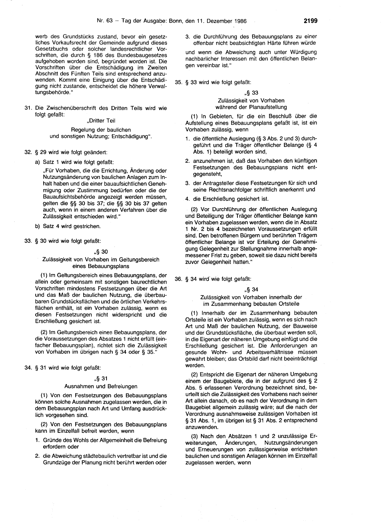 BGBl. 1986, Seite 2199 — Originalseite als Abbildung