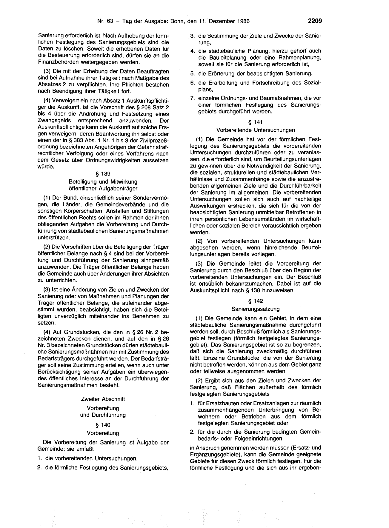 BGBl. 1986, Seite 2209 — Originalseite als Abbildung