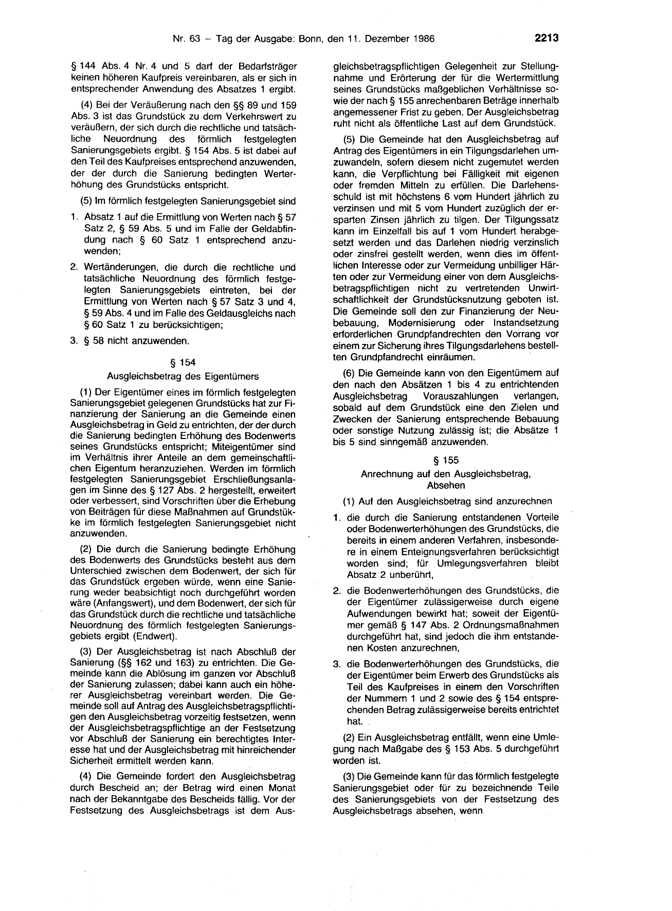 BGBl. 1986, Seite 2213 — Originalseite als Abbildung
