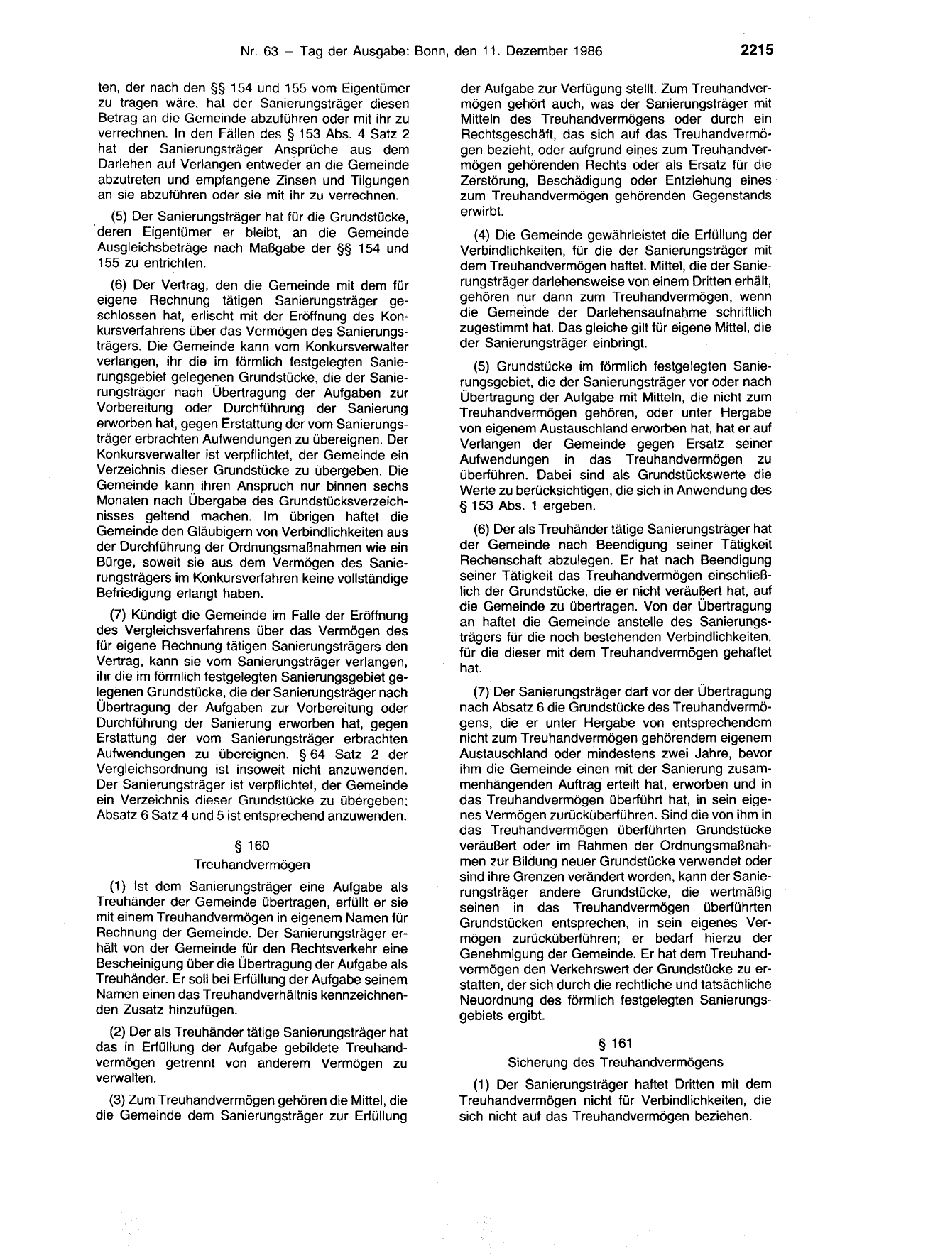 BGBl. 1986, Seite 2215 — Originalseite als Abbildung