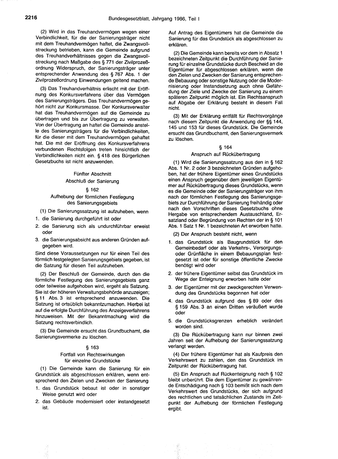 BGBl. 1986, Seite 2216 — Originalseite als Abbildung