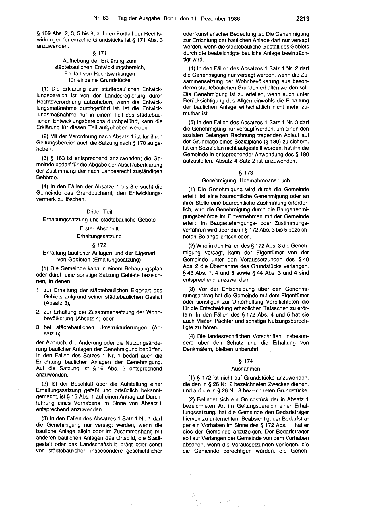 BGBl. 1986, Seite 2219 — Originalseite als Abbildung