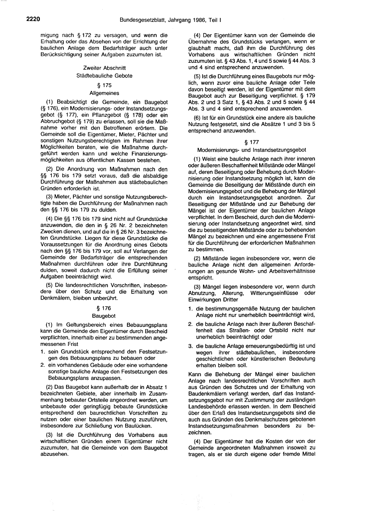 BGBl. 1986, Seite 2220 — Originalseite als Abbildung