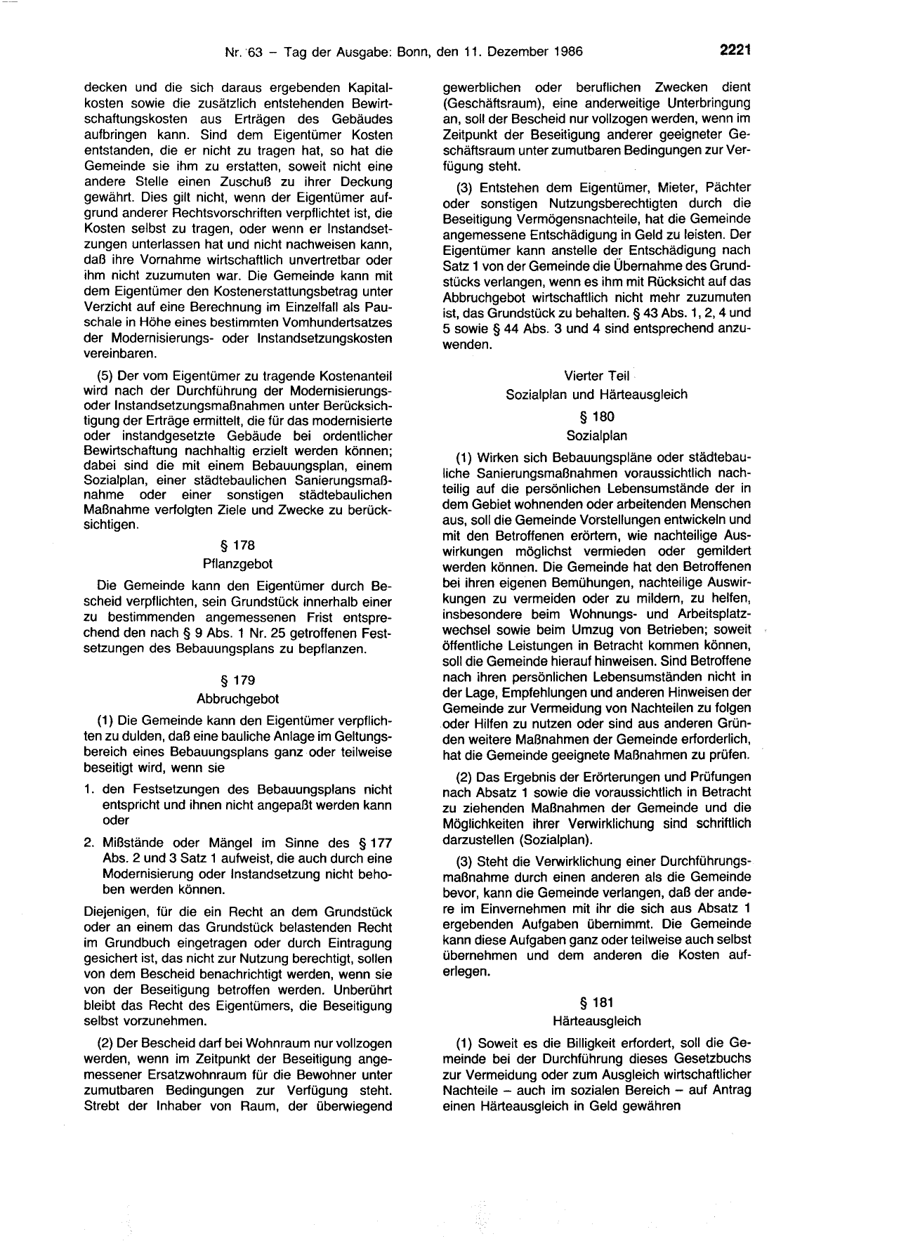 BGBl. 1986, Seite 2221 — Originalseite als Abbildung