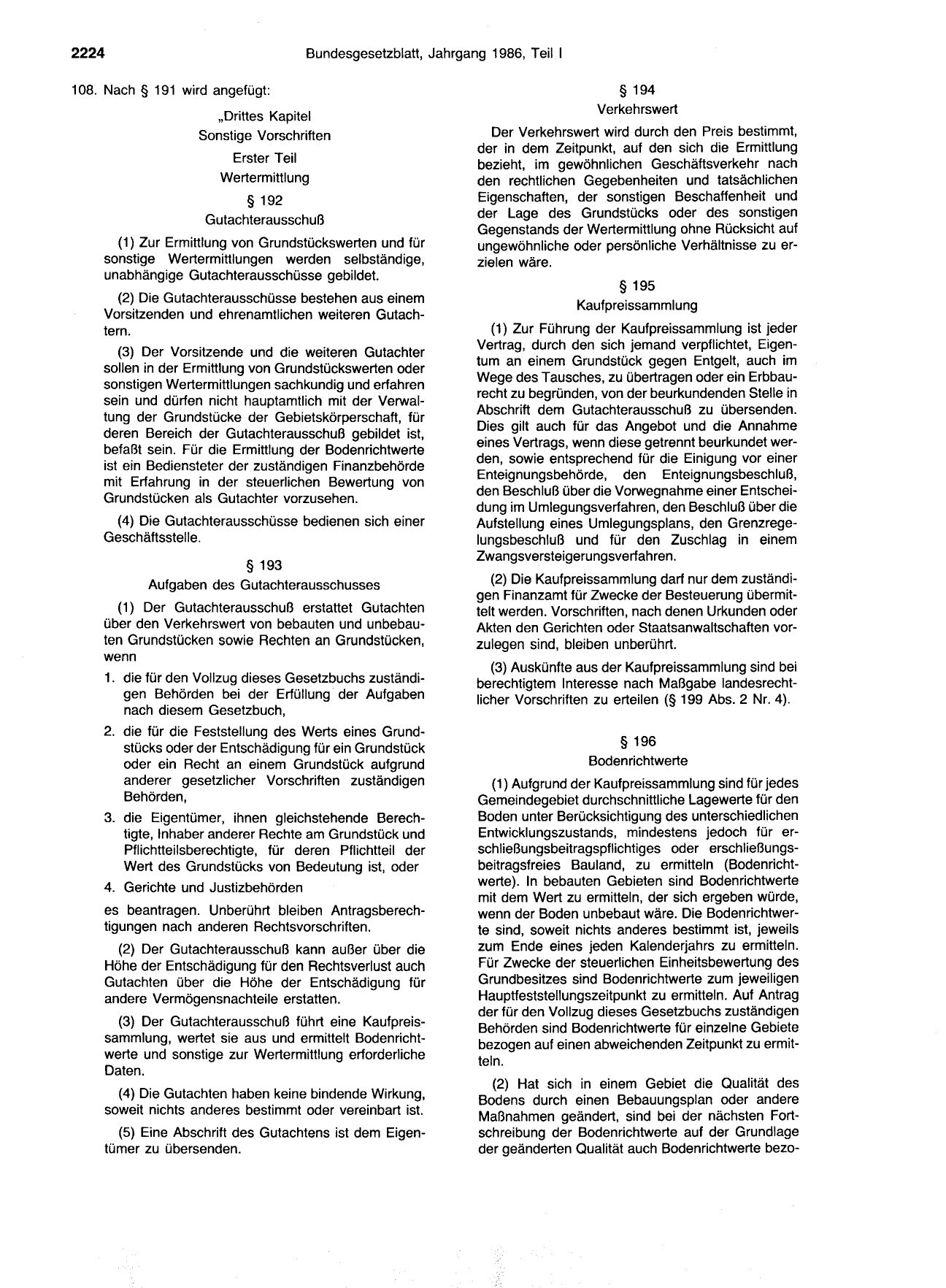 BGBl. 1986, Seite 2224 — Originalseite als Abbildung