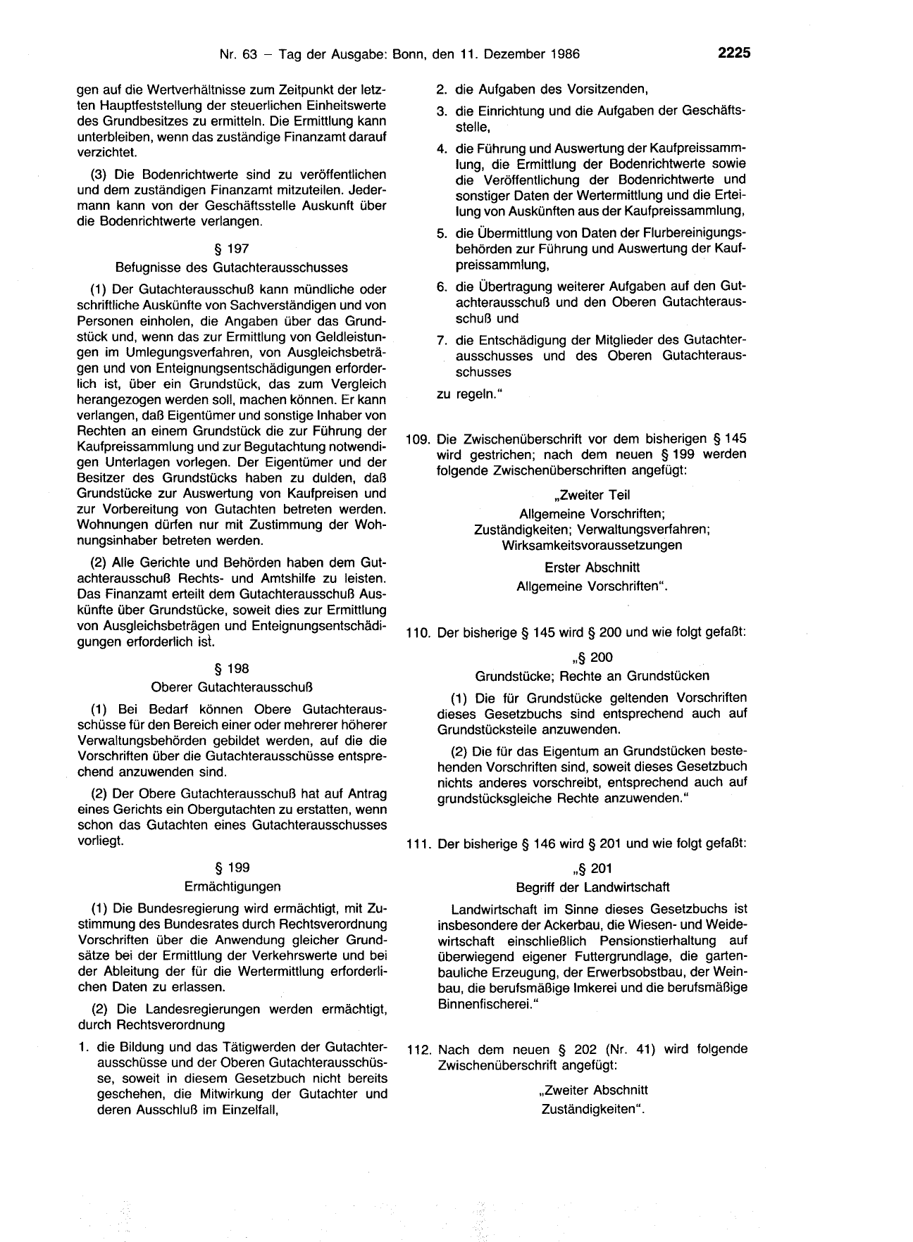 BGBl. 1986, Seite 2225 — Originalseite als Abbildung