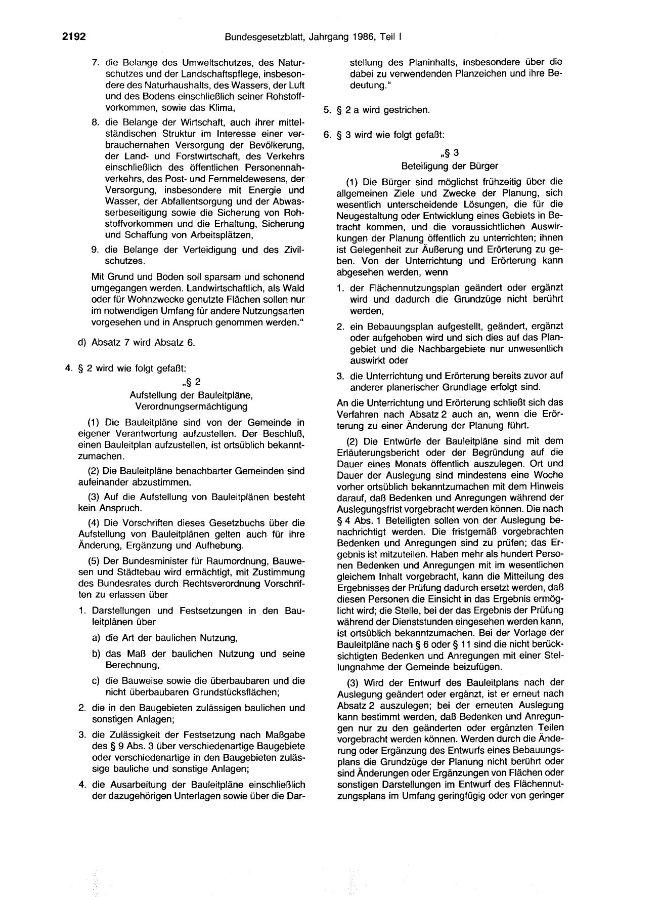 BGBl. 1986, Seite 2192 — Originalseite als Abbildung