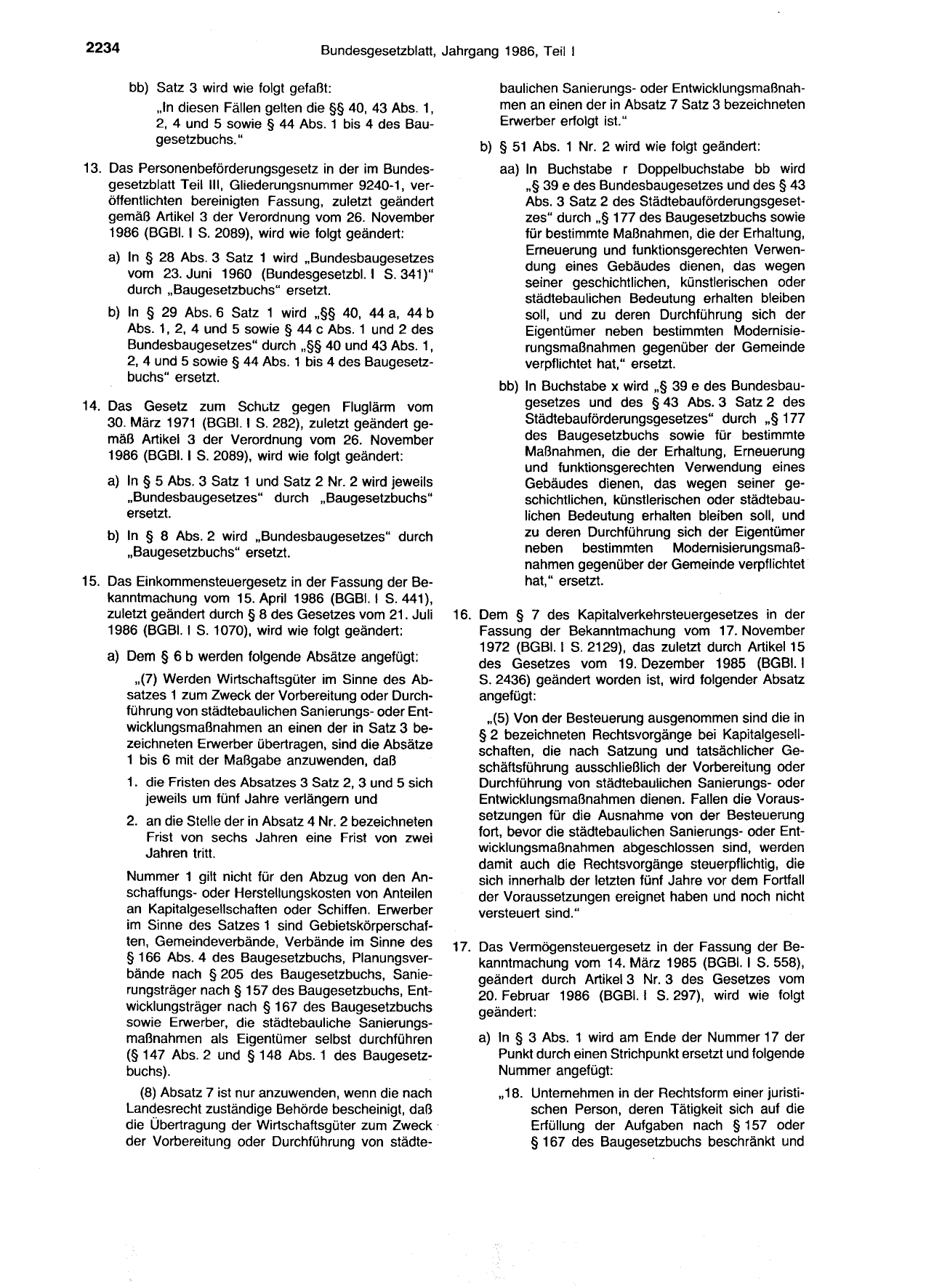 BGBl. 1986, Seite 2234 — Originalseite als Abbildung
