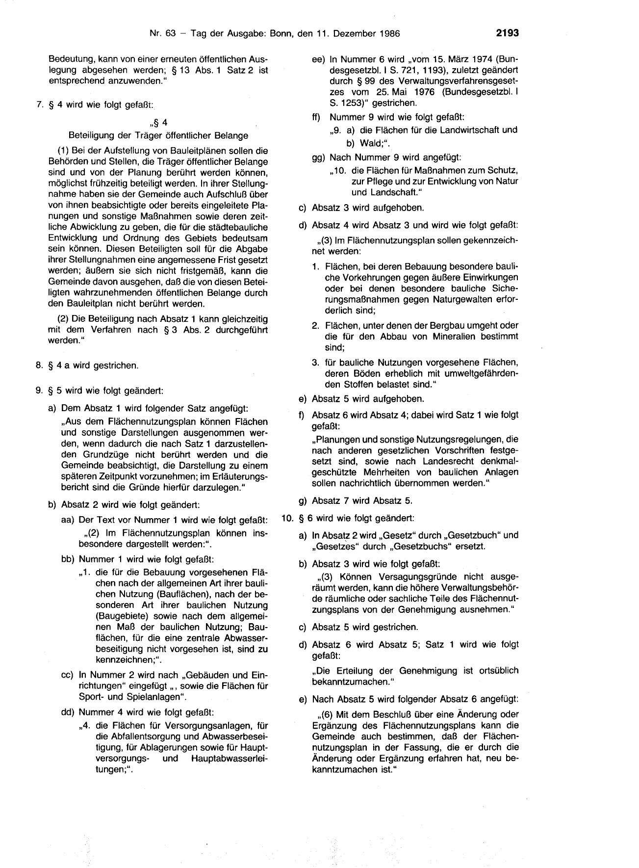 BGBl. 1986, Seite 2193 — Originalseite als Abbildung