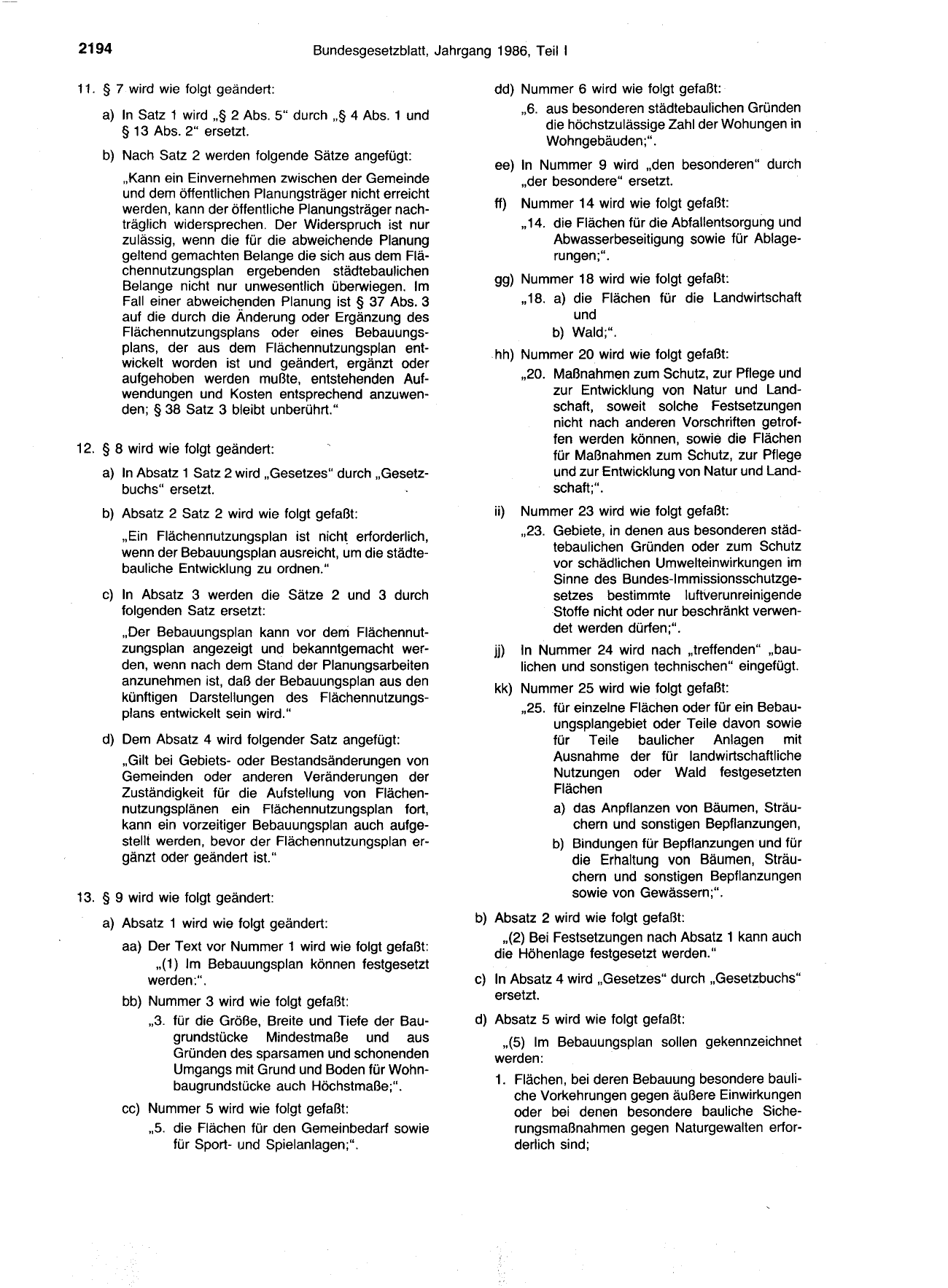 BGBl. 1986, Seite 2194 — Originalseite als Abbildung