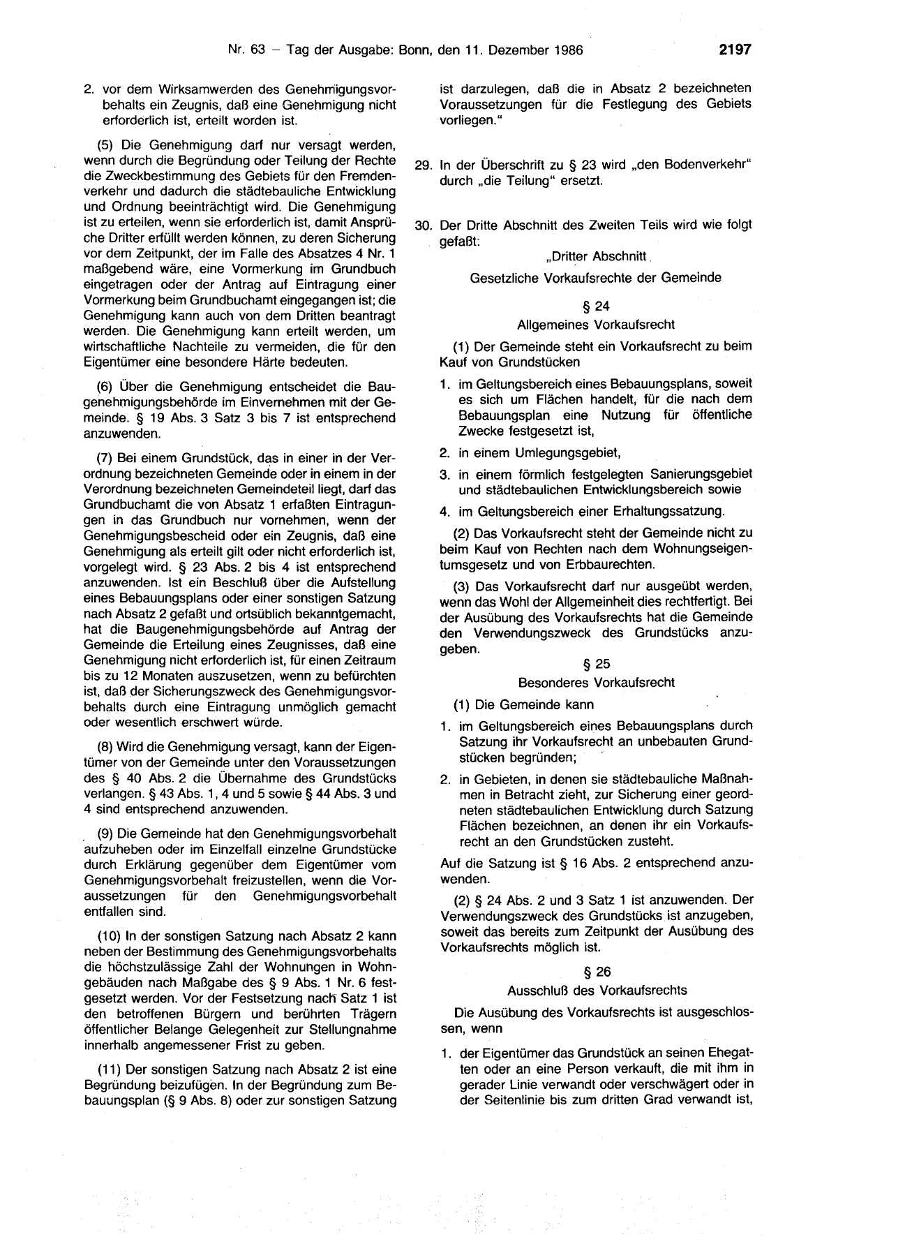 BGBl. 1986, Seite 2197 — Originalseite als Abbildung