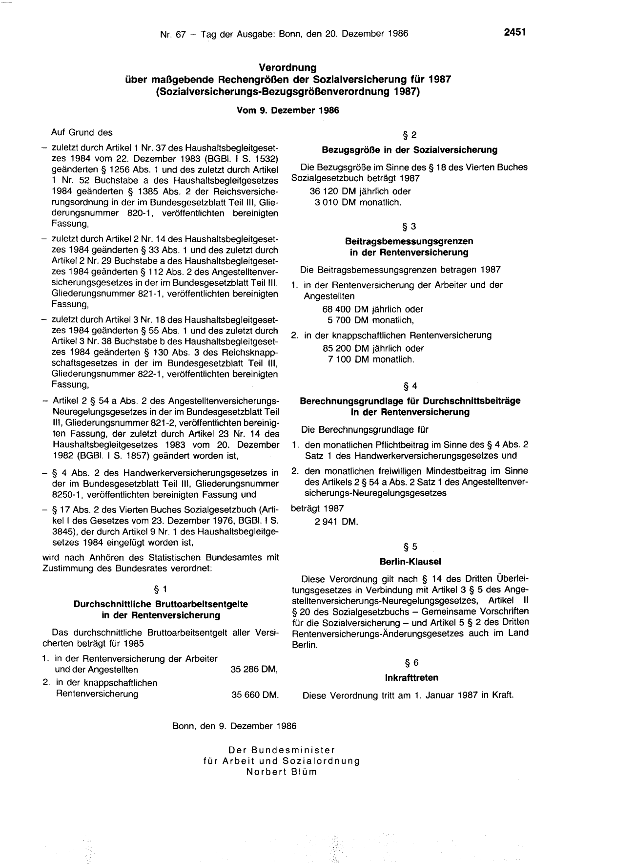 BGBl. 1986, Seite 2451 — Originalseite als Abbildung