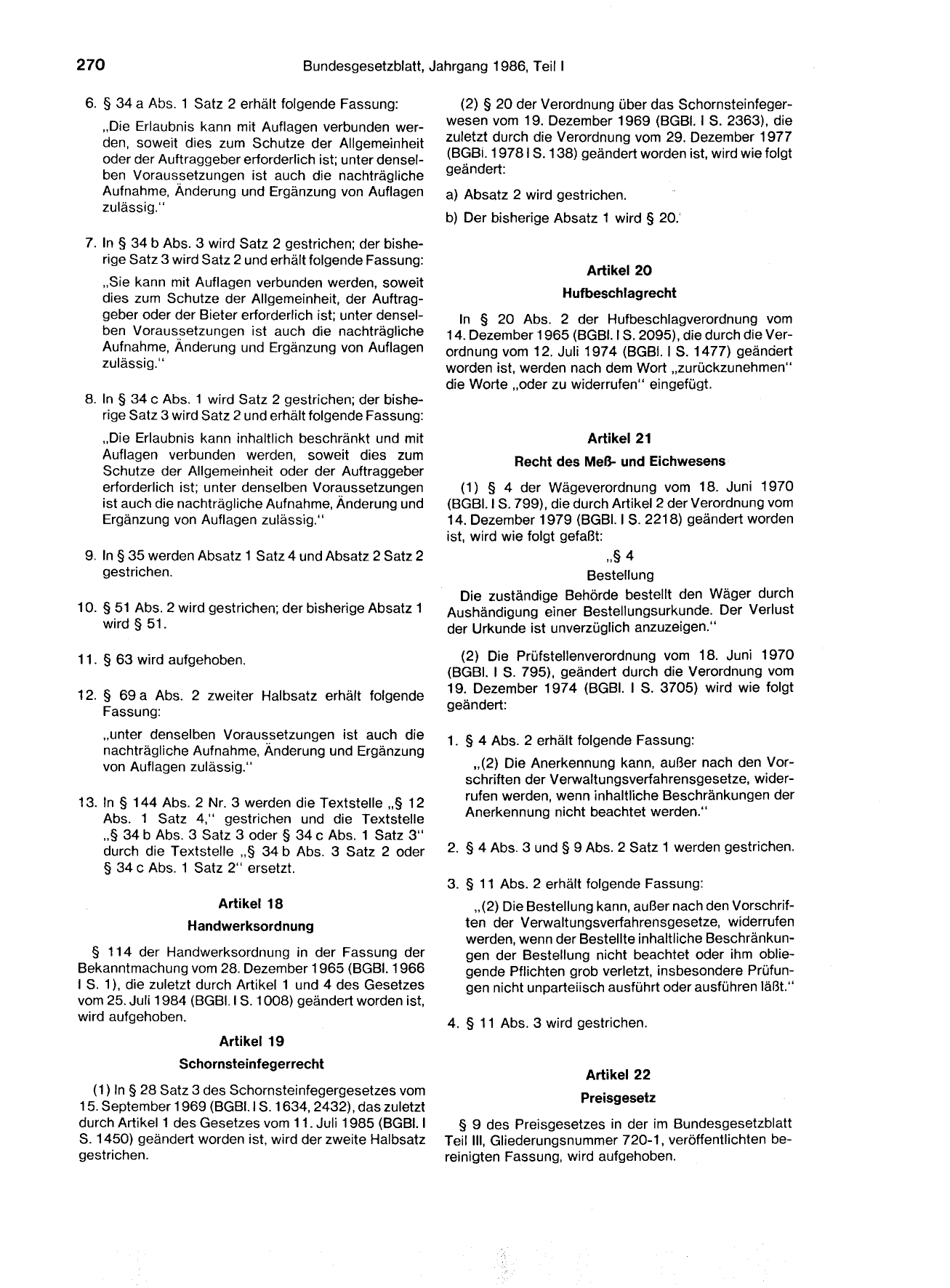 BGBl. 1986, Seite 270 — Originalseite als Abbildung