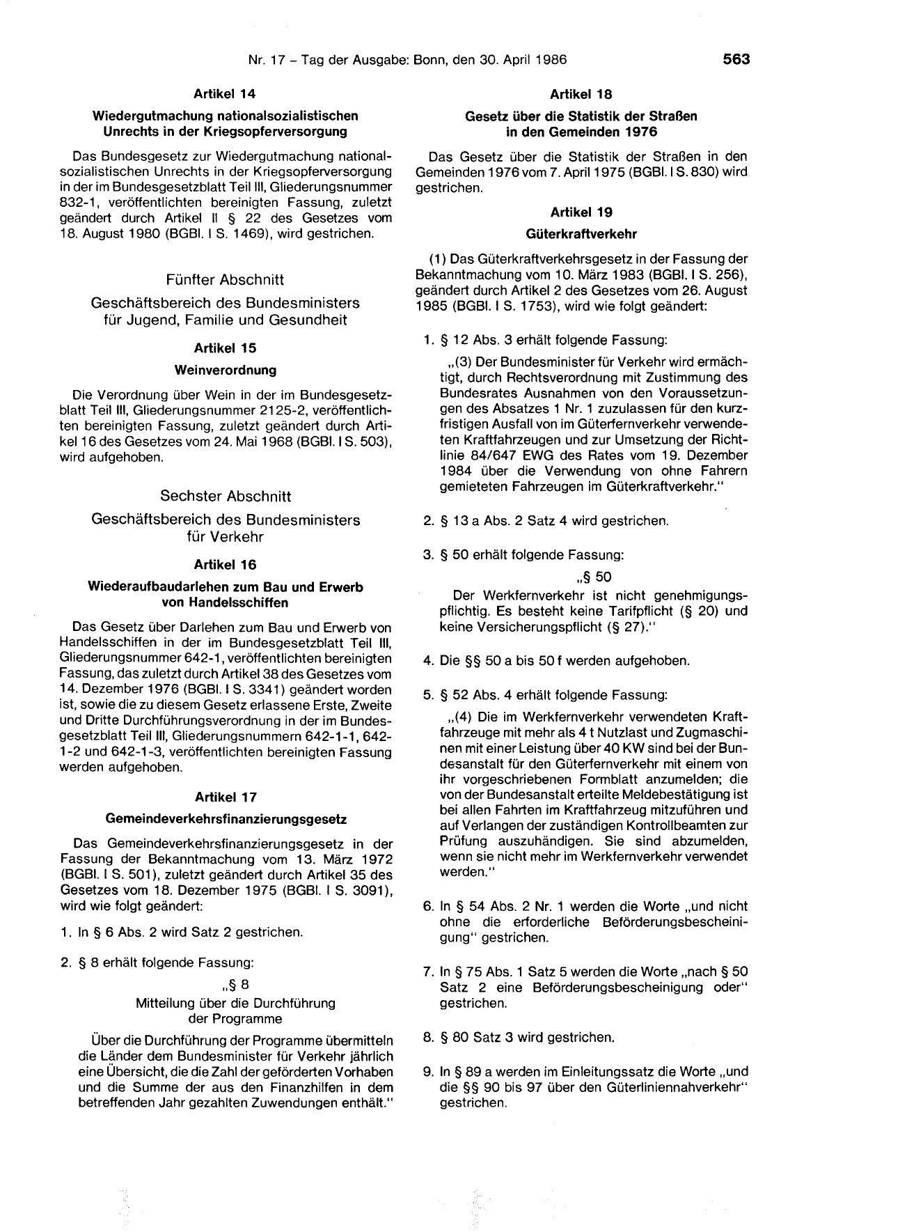 BGBl. 1986, Seite 563 — Originalseite als Abbildung