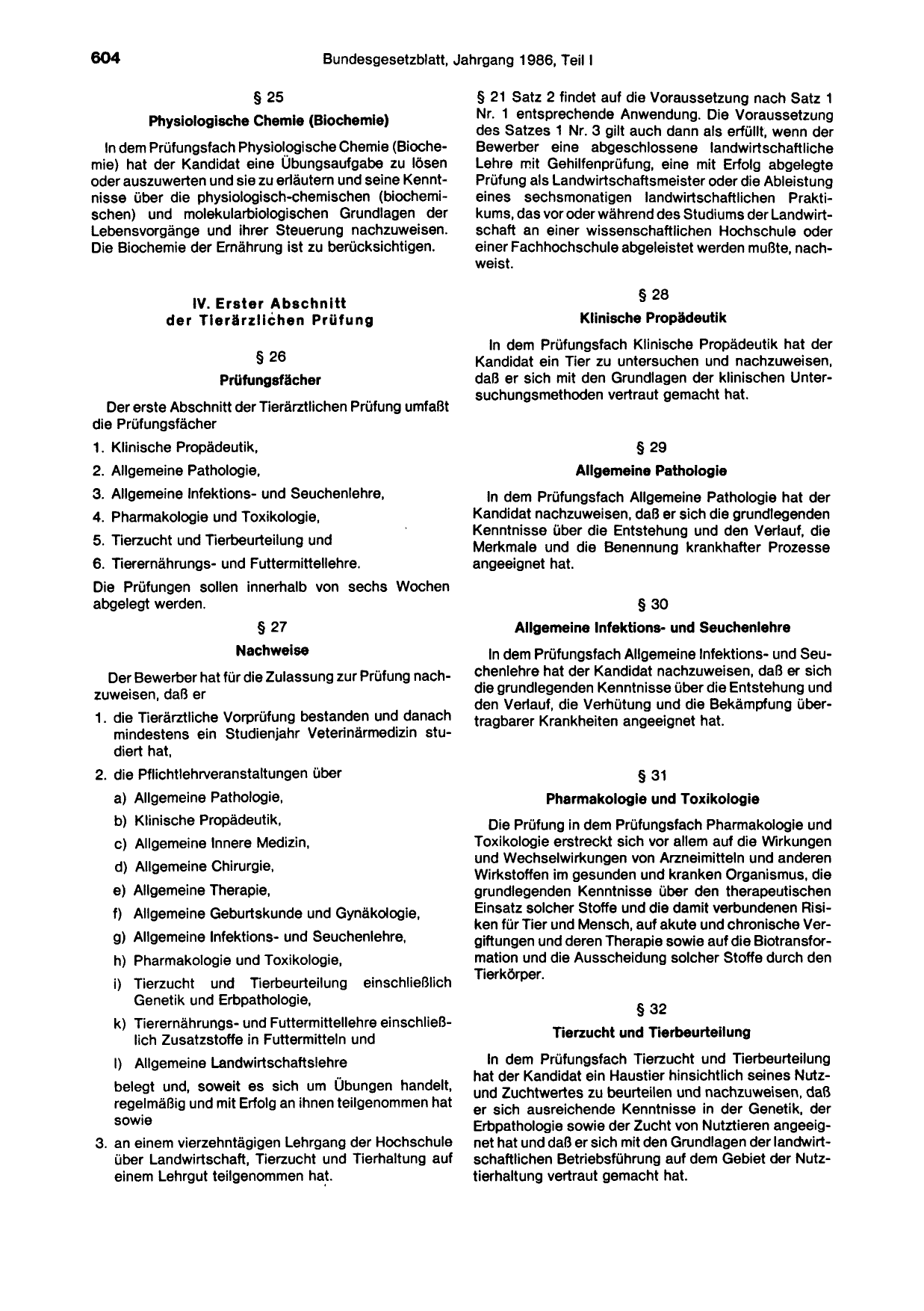 BGBl. 1986, Seite 604 — Originalseite als Abbildung