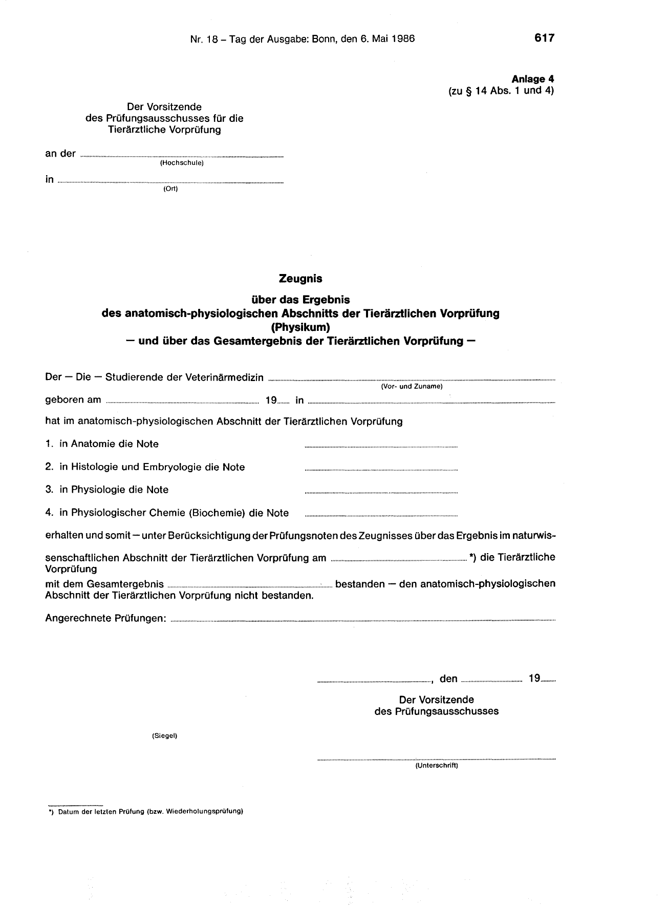 BGBl. 1986, Seite 617 — Originalseite als Abbildung