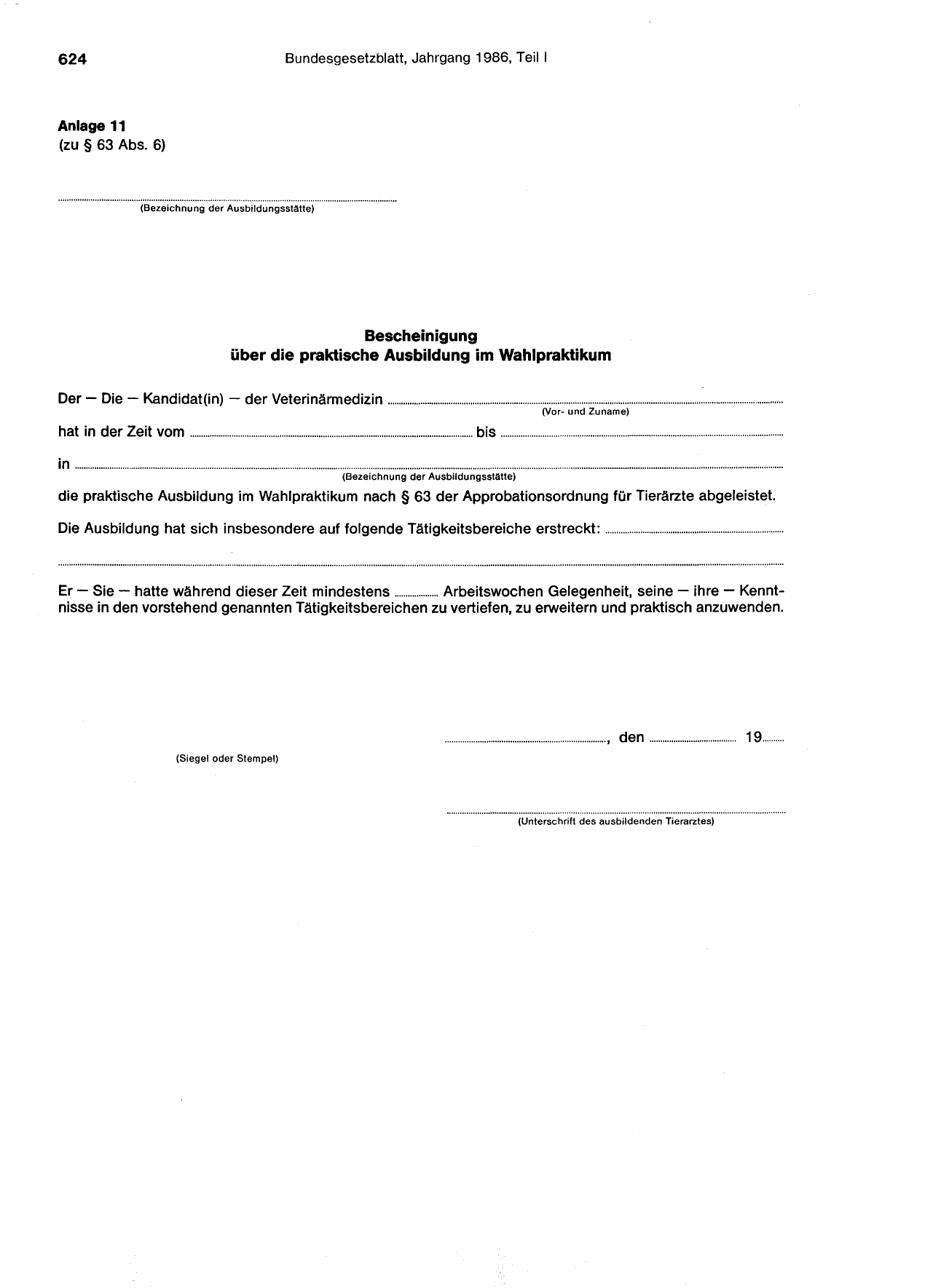 BGBl. 1986, Seite 624 — Originalseite als Abbildung