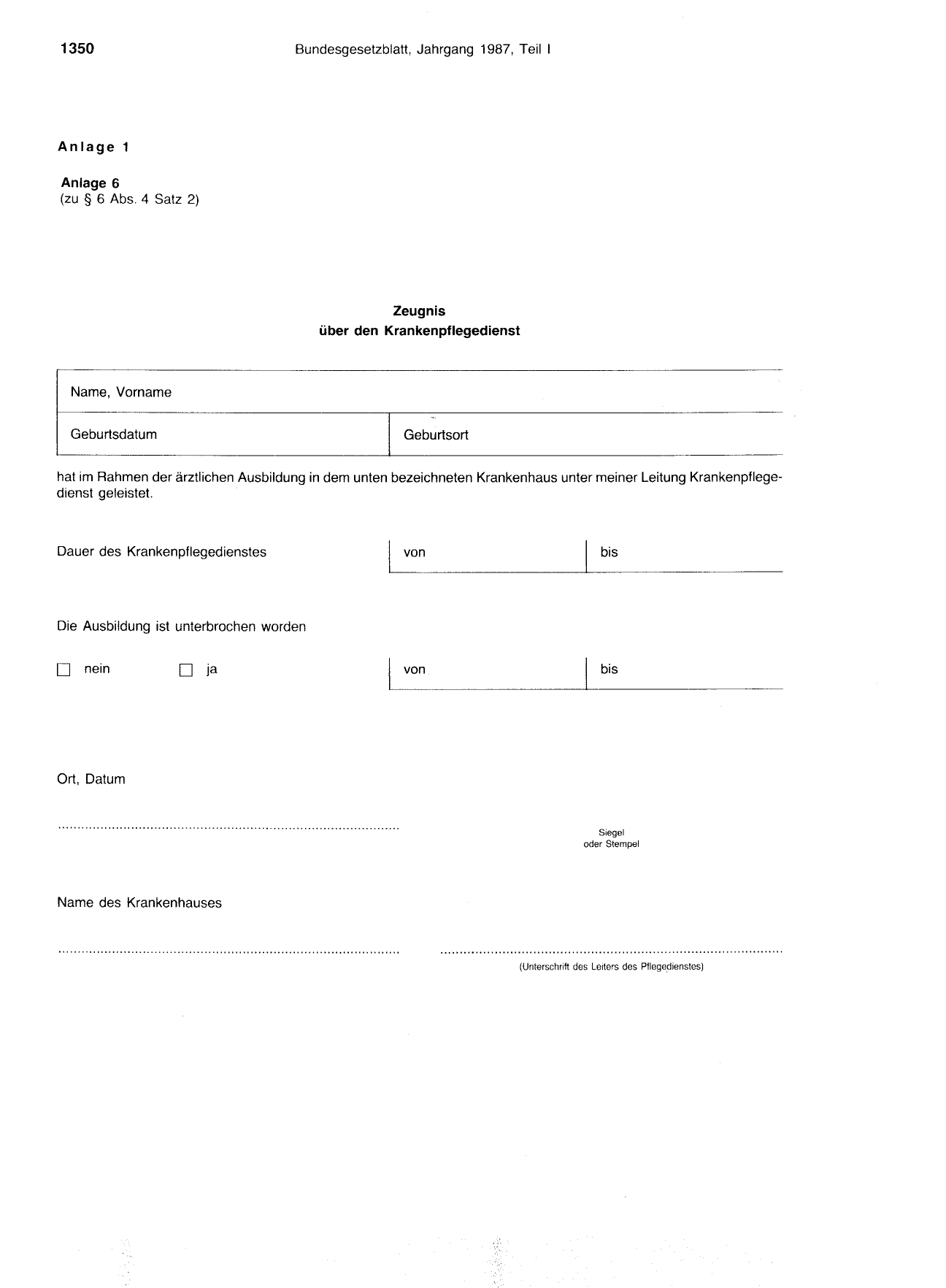 BGBl. 1987, Seite 1350 — Originalseite als Abbildung