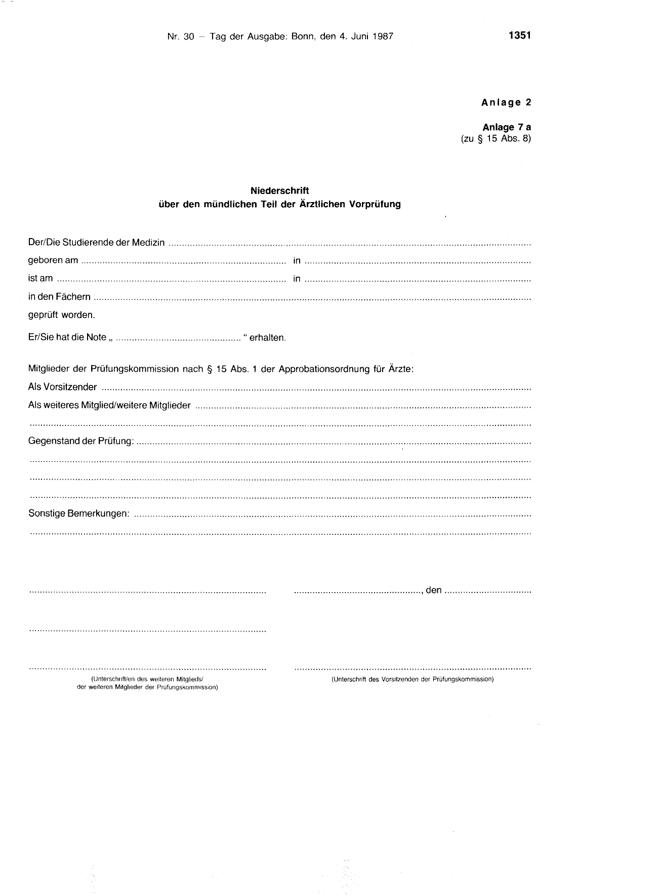 BGBl. 1987, Seite 1351 — Originalseite als Abbildung