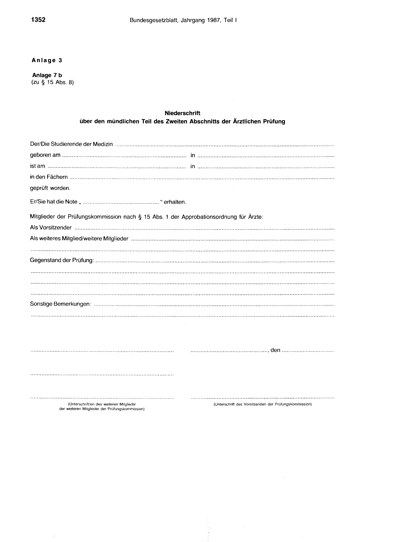 BGBl. 1987, Seite 1352 — Originalseite als Abbildung