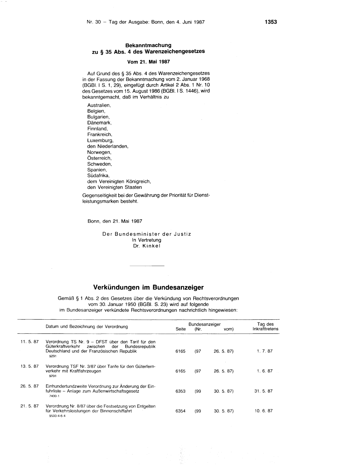 BGBl. 1987, Seite 1353 — Originalseite als Abbildung
