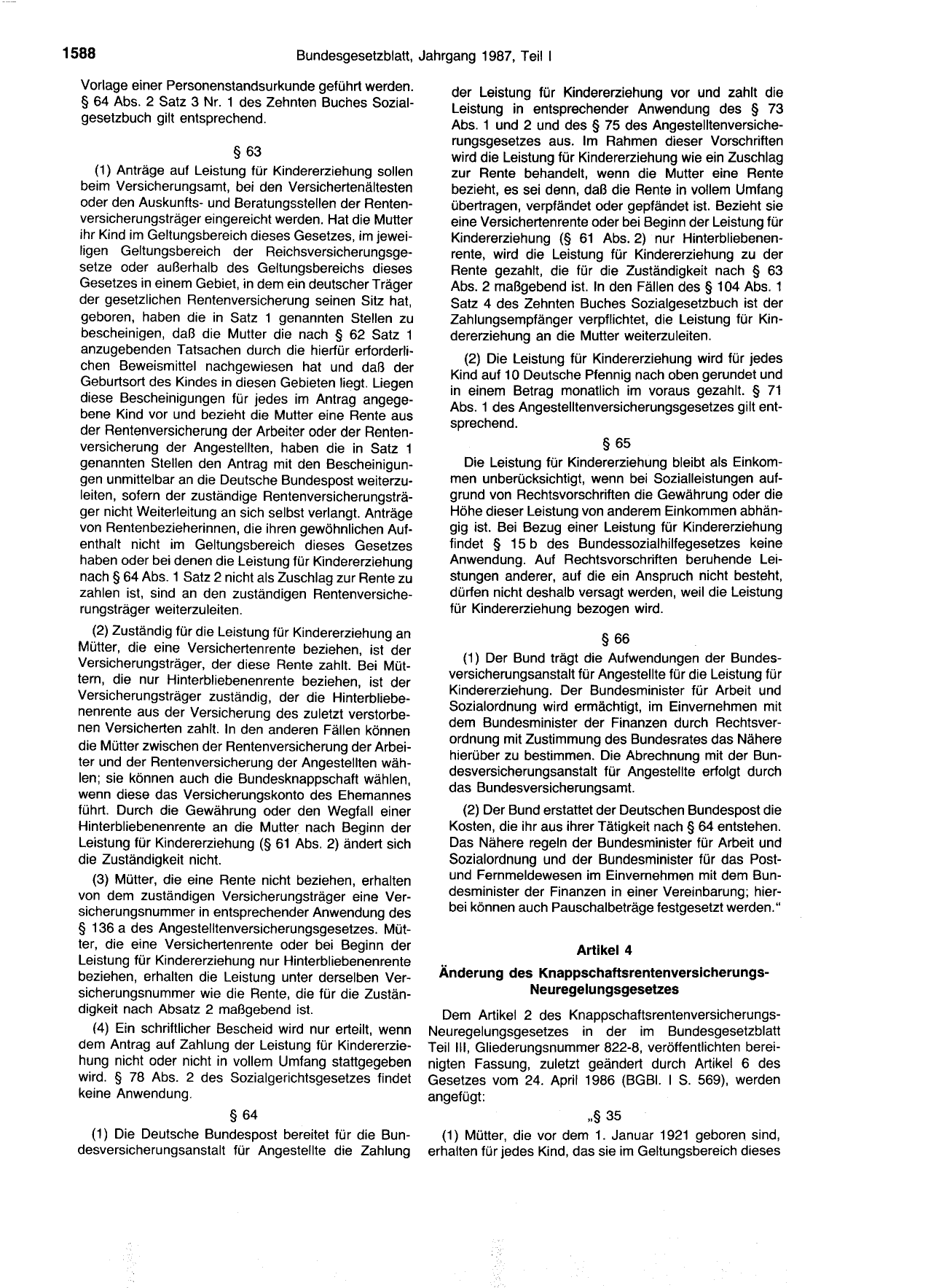 BGBl. 1987, Seite 1588 — Originalseite als Abbildung