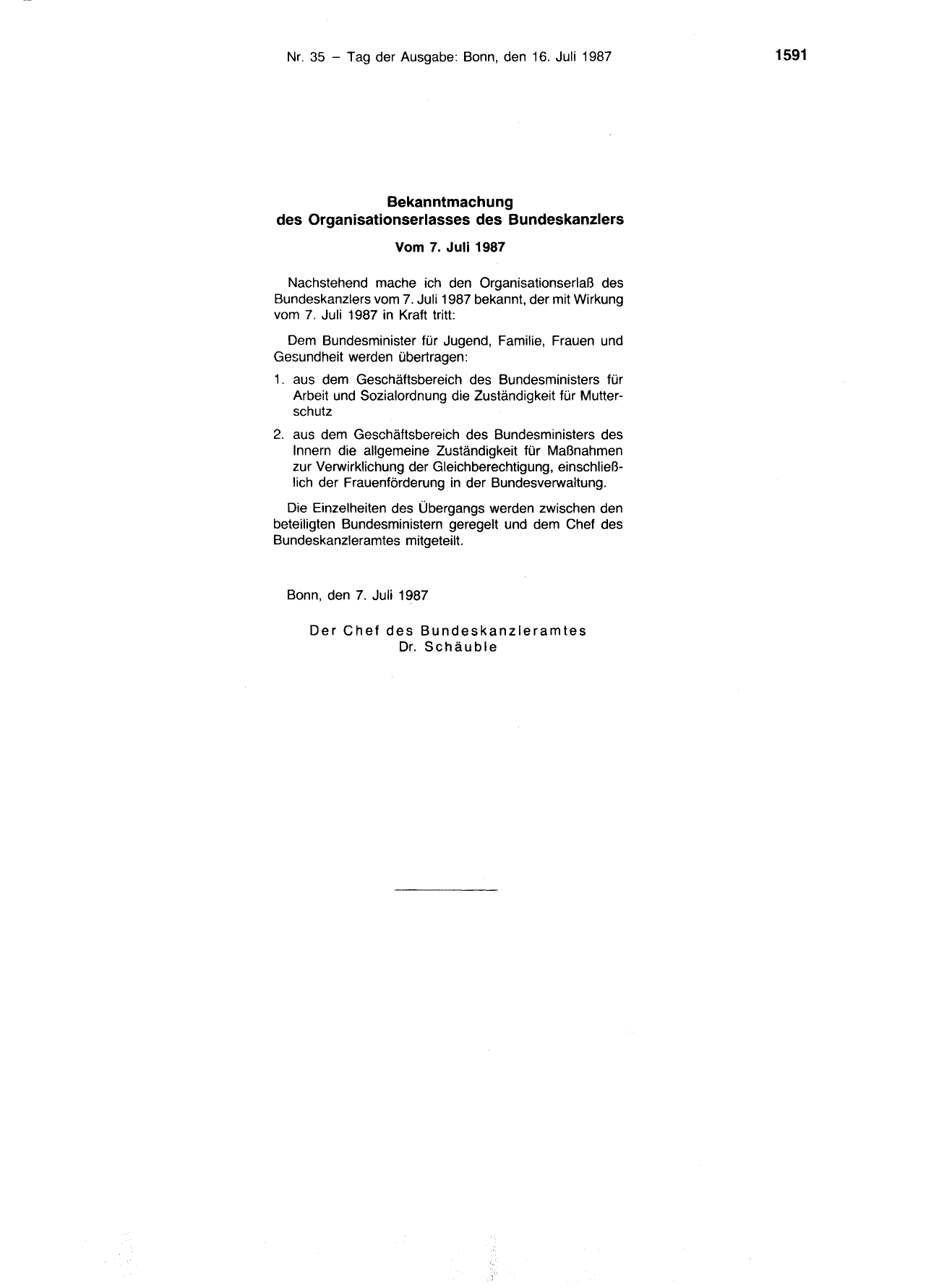 BGBl. 1987, Seite 1591 — Originalseite als Abbildung