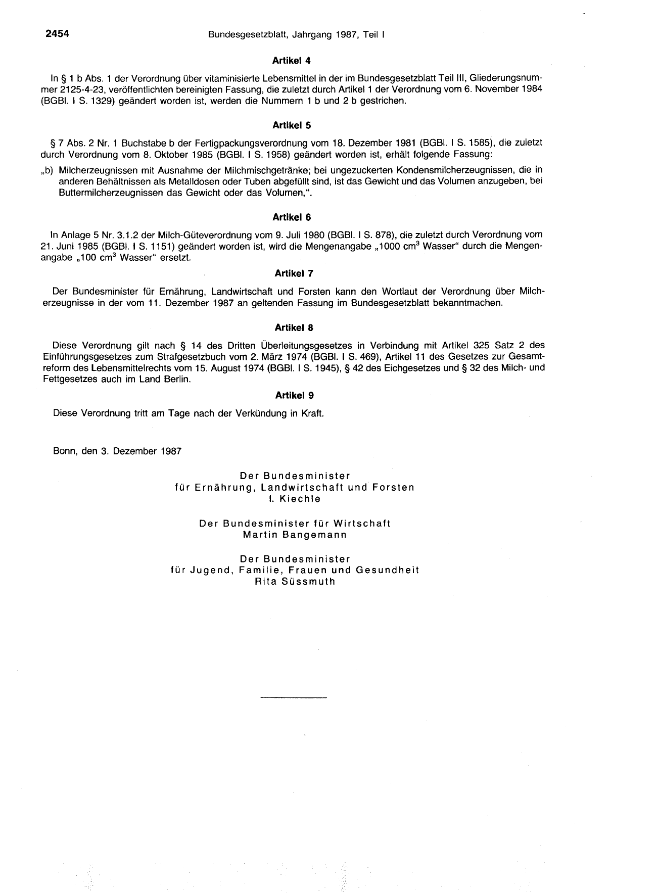 BGBl. 1987, Seite 2454 — Originalseite als Abbildung