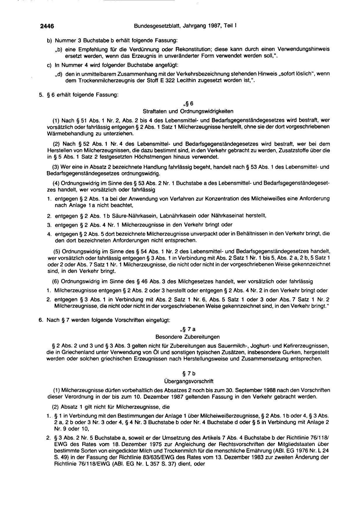 BGBl. 1987, Seite 2446 — Originalseite als Abbildung