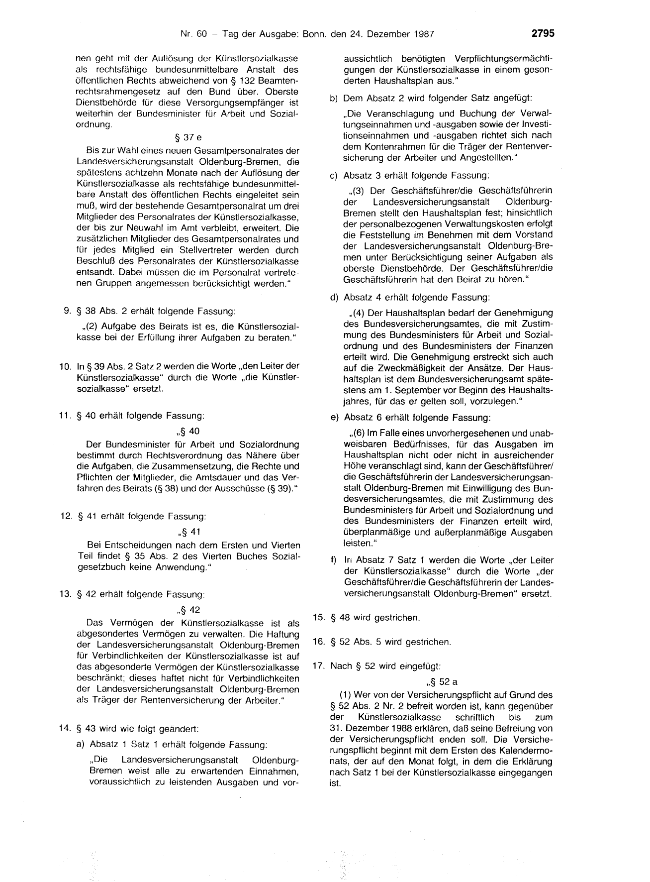 BGBl. 1987, Seite 2795 — Originalseite als Abbildung