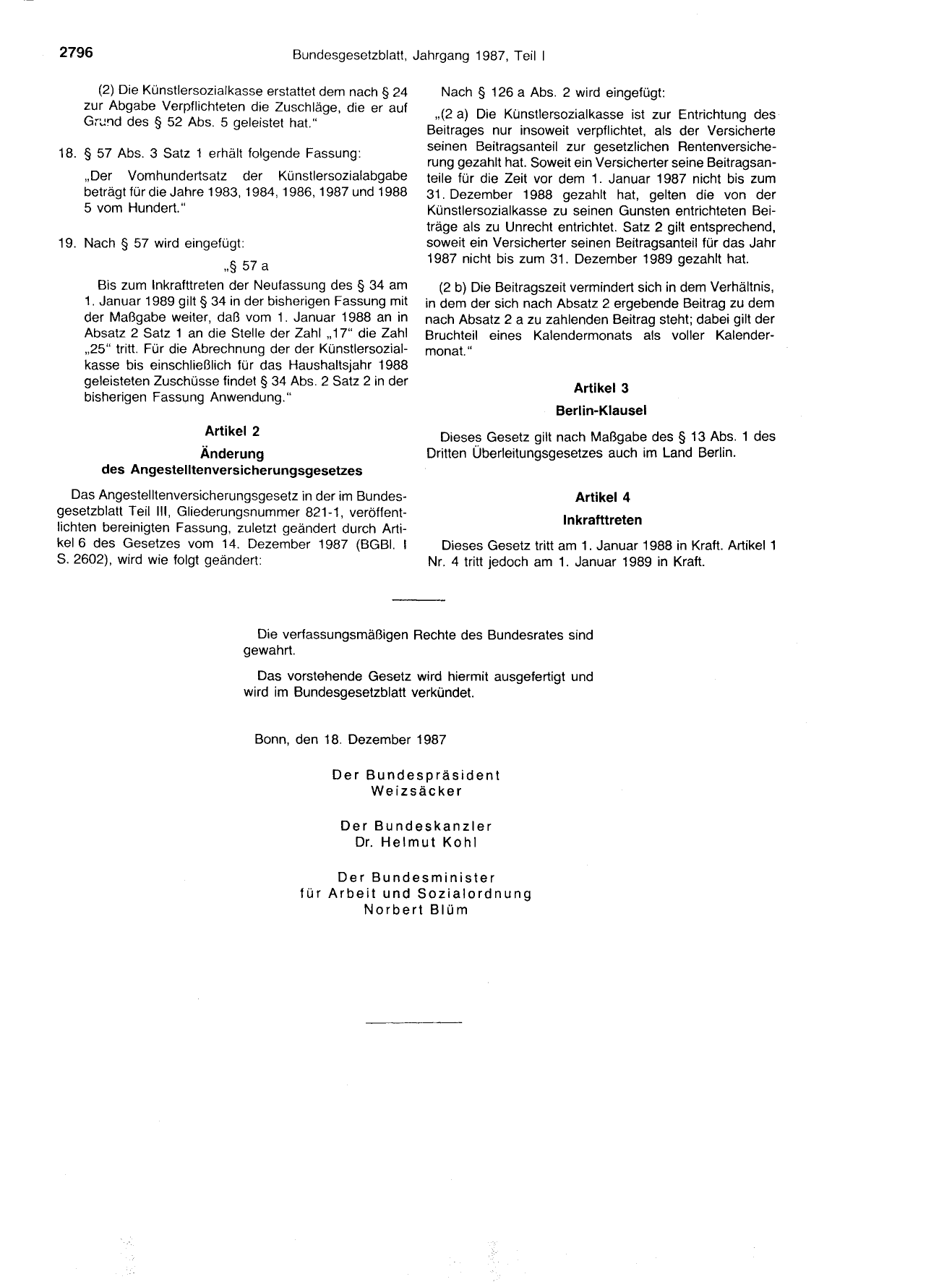BGBl. 1987, Seite 2796 — Originalseite als Abbildung