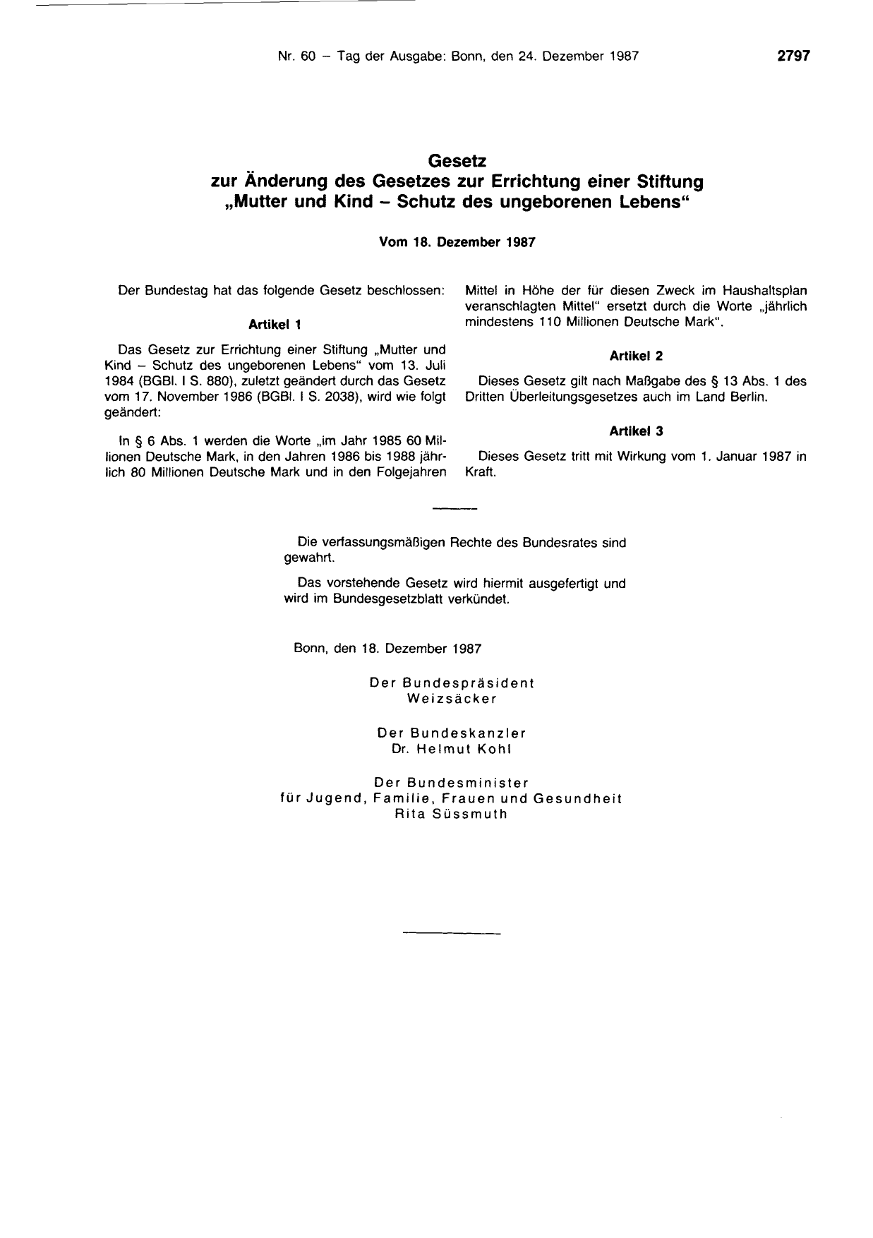 BGBl. 1987, Seite 2797 — Originalseite als Abbildung