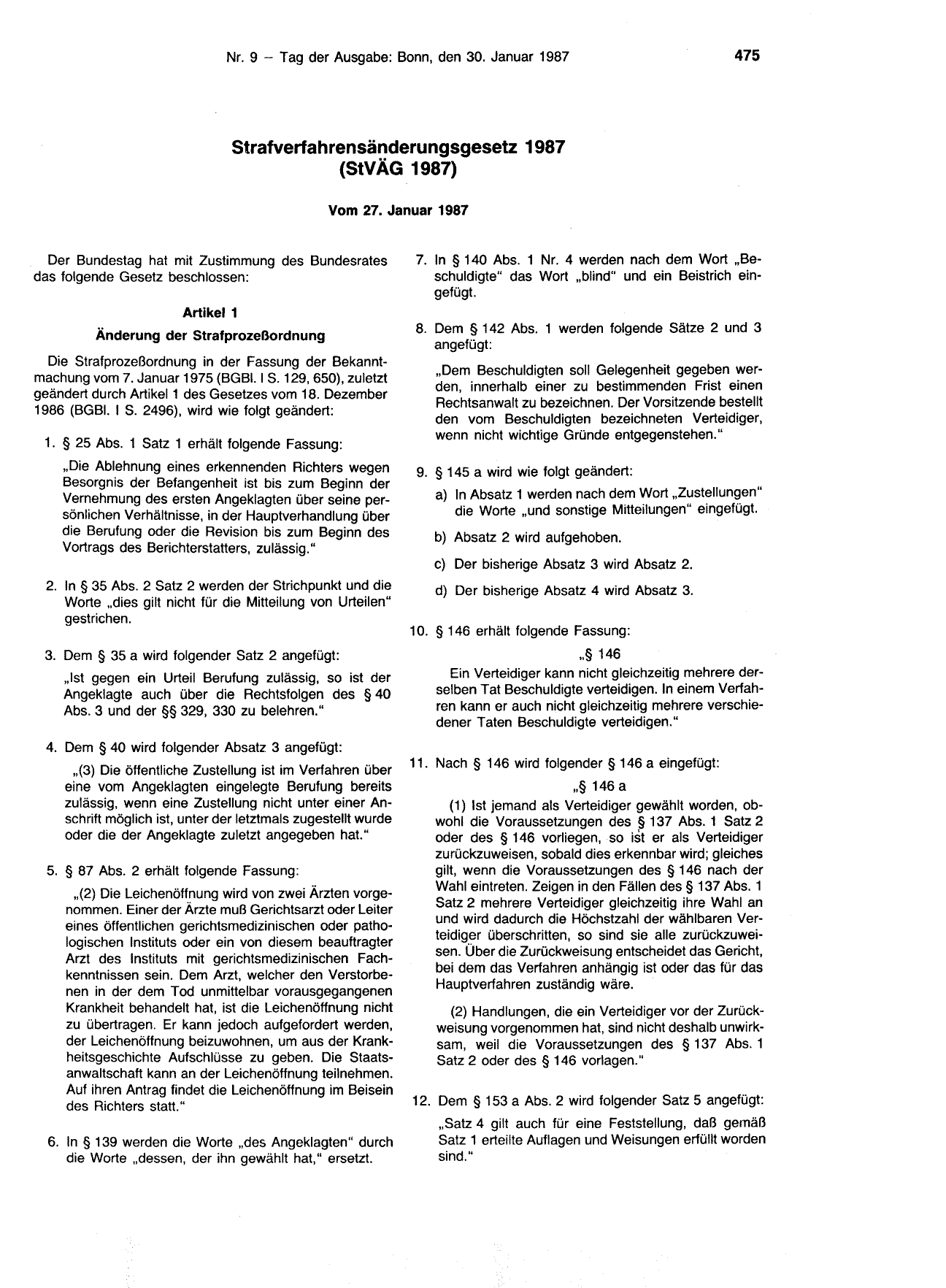 BGBl. 1987, Seite 475 — Originalseite als Abbildung