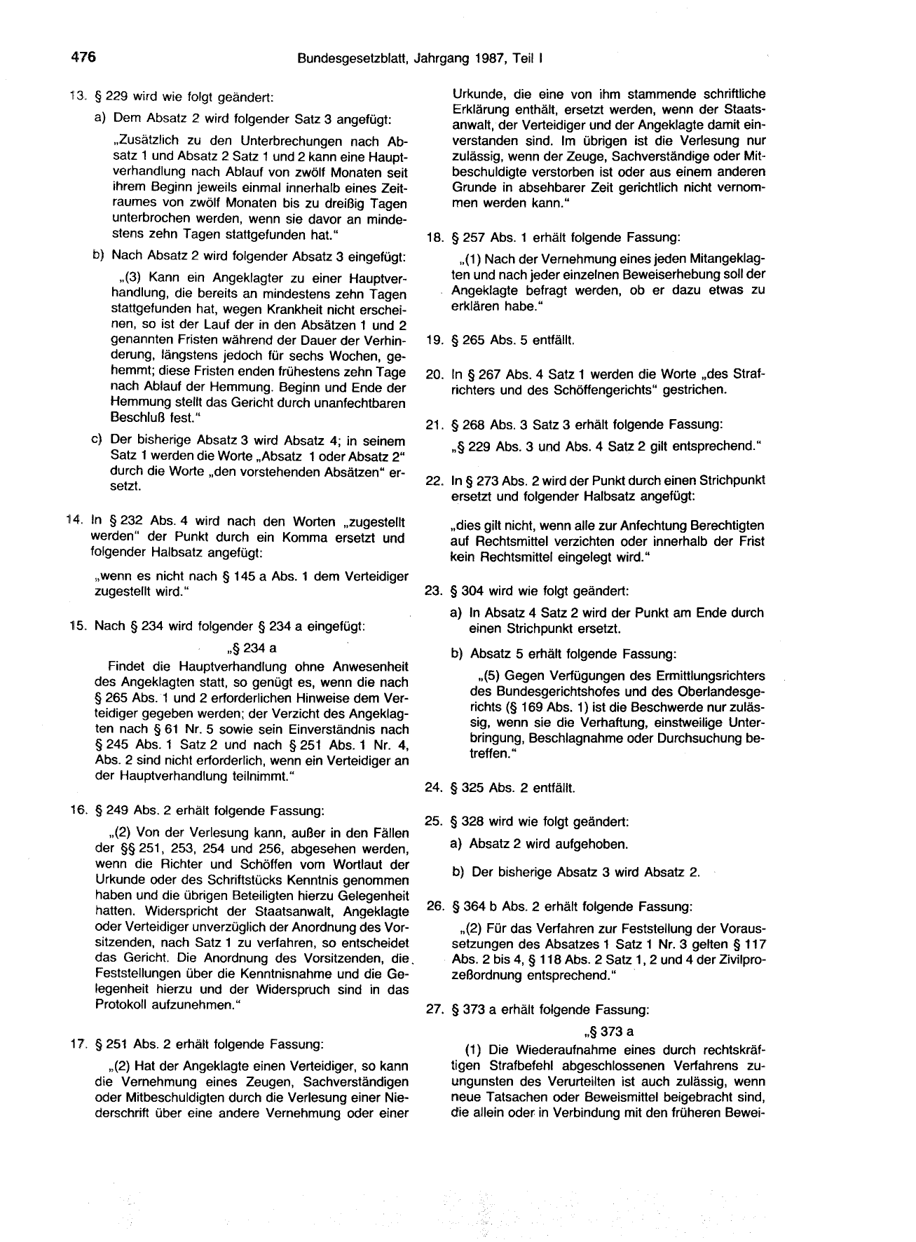BGBl. 1987, Seite 476 — Originalseite als Abbildung