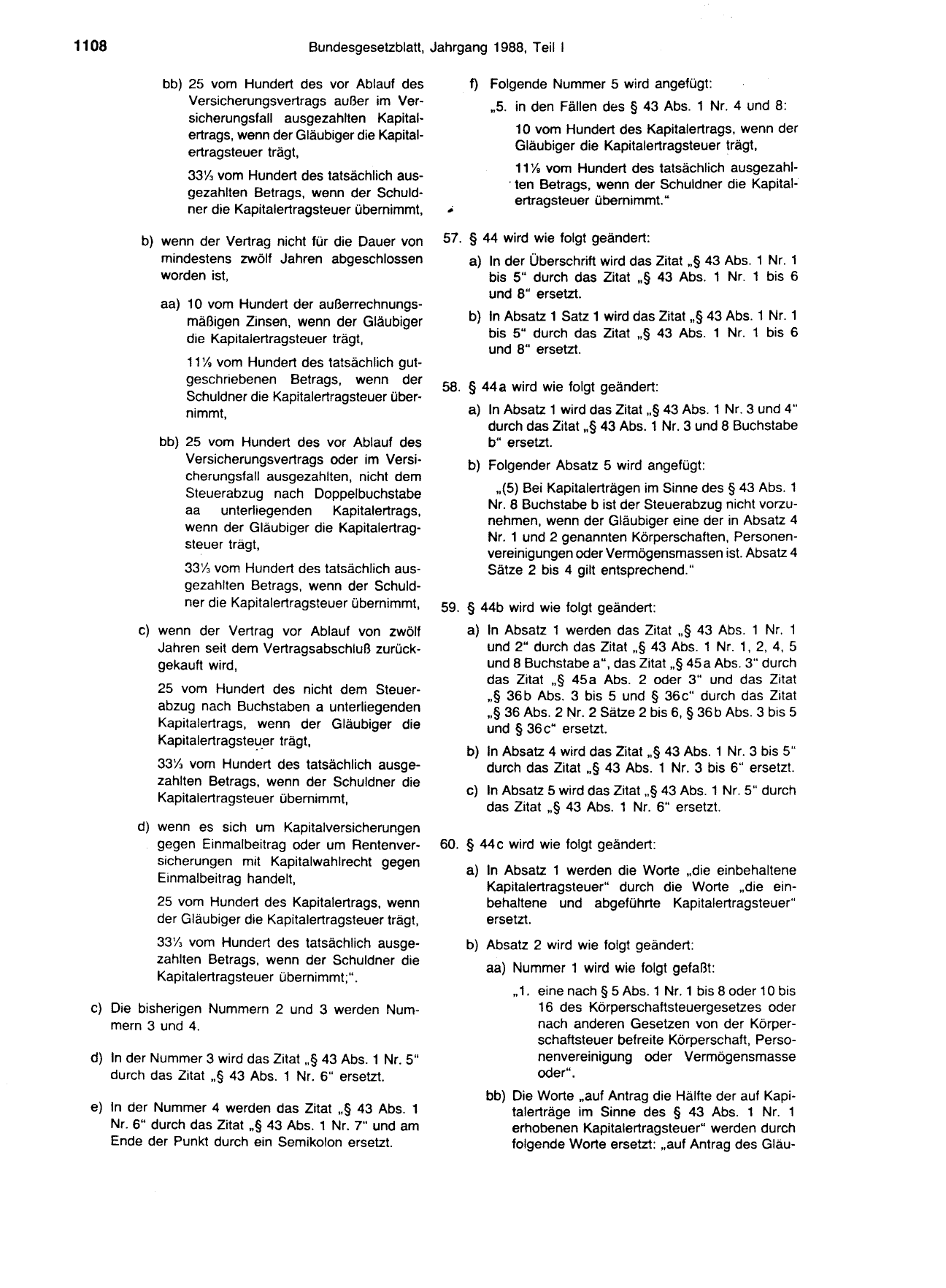 BGBl. 1988, Seite 1108 — Originalseite als Abbildung