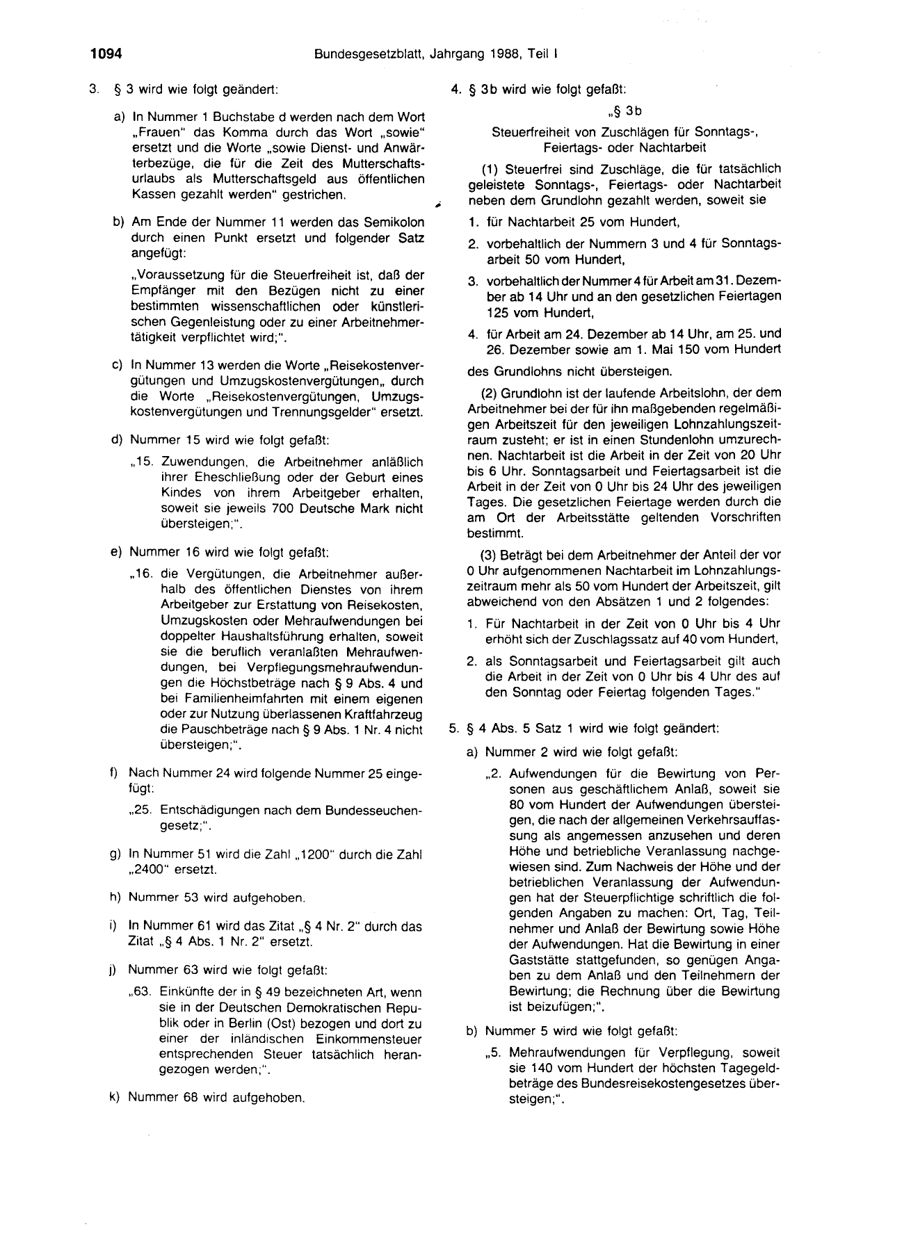 BGBl. 1988, Seite 1094 — Originalseite als Abbildung