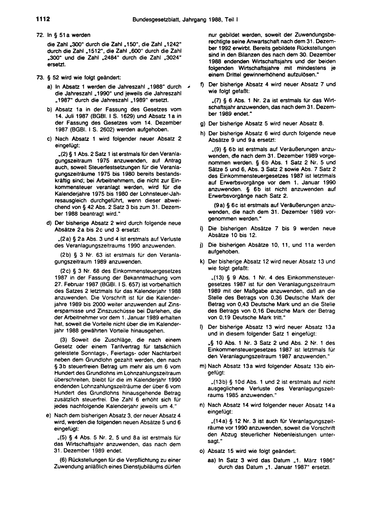 BGBl. 1988, Seite 1112 — Originalseite als Abbildung