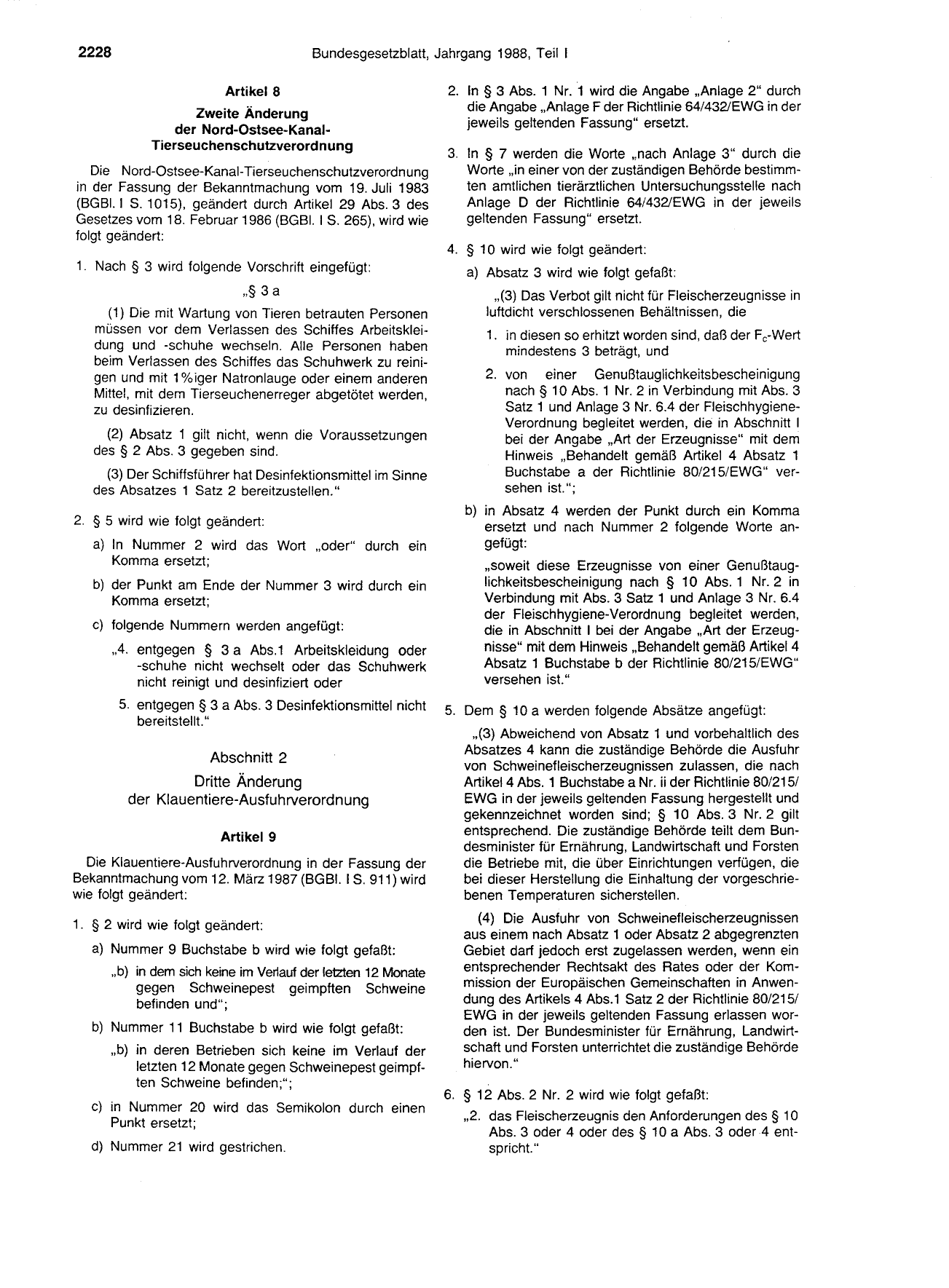 BGBl. 1988, Seite 2228 — Originalseite als Abbildung