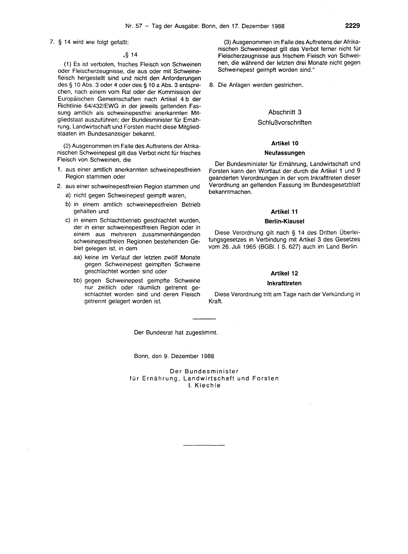 BGBl. 1988, Seite 2229 — Originalseite als Abbildung