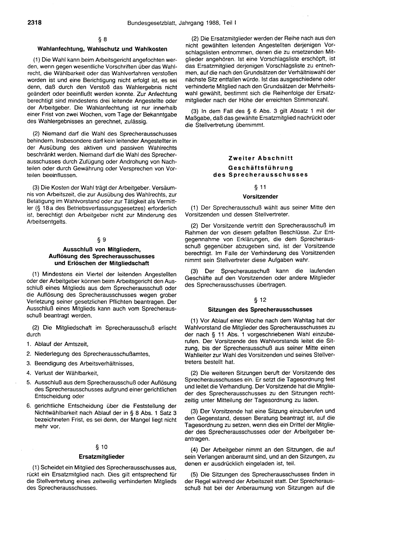 BGBl. 1988, Seite 2318 — Originalseite als Abbildung