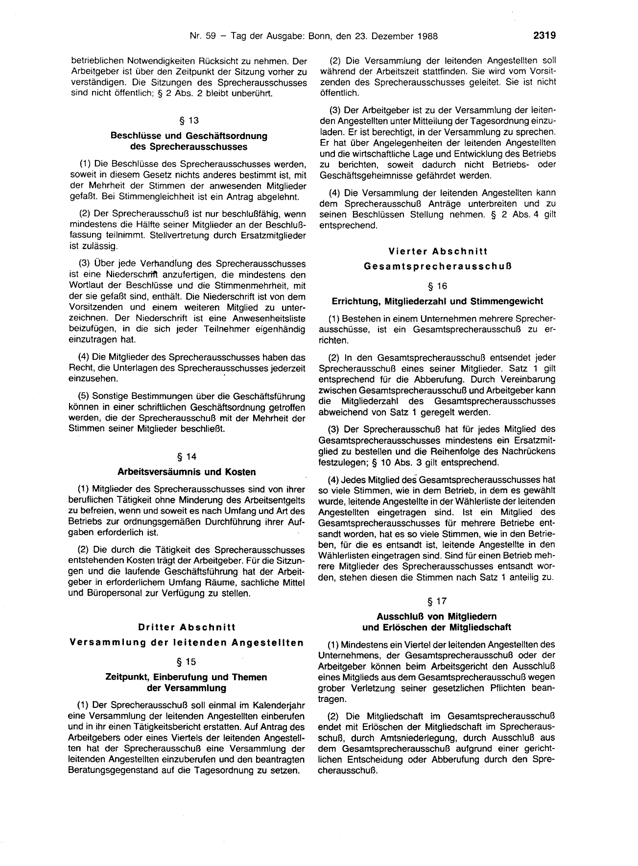 BGBl. 1988, Seite 2319 — Originalseite als Abbildung