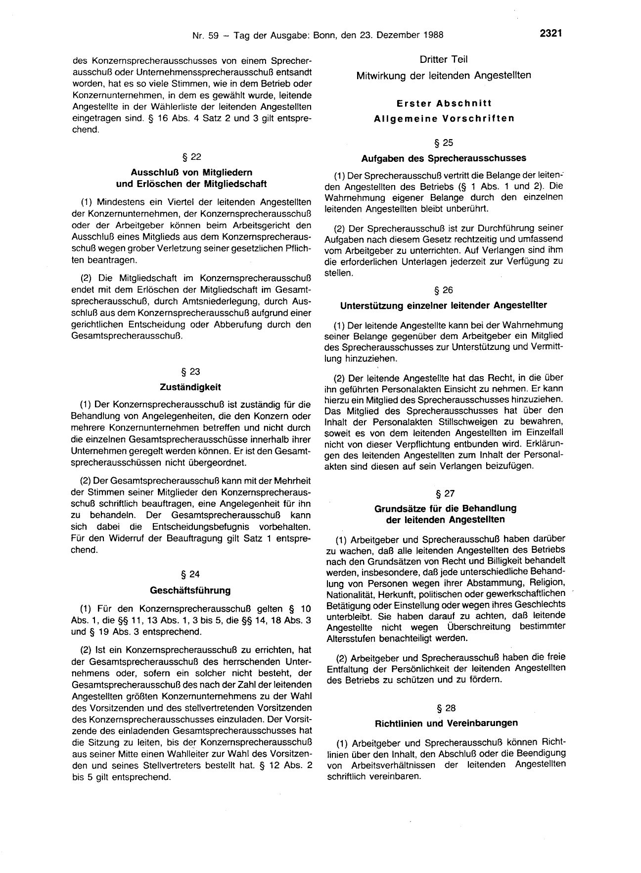 BGBl. 1988, Seite 2321 — Originalseite als Abbildung