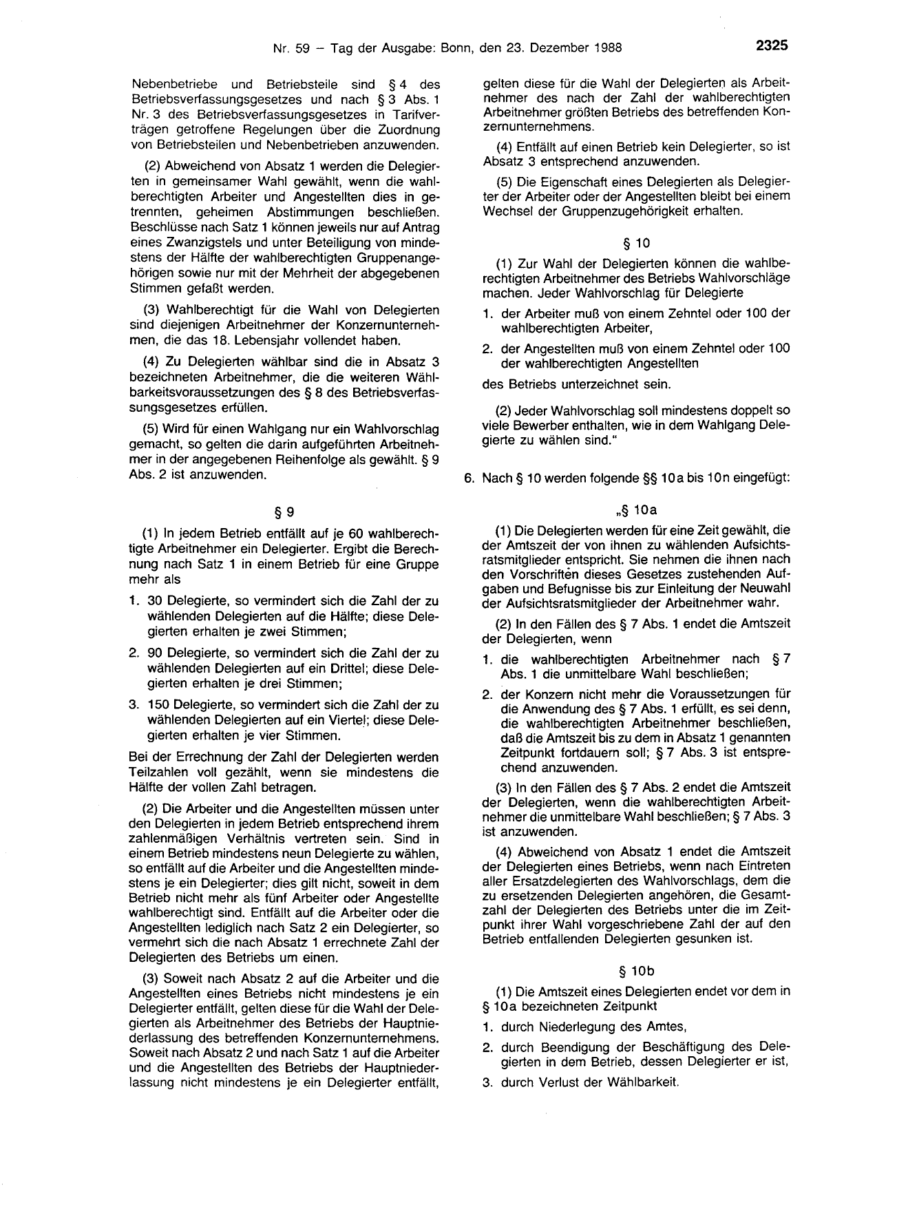 BGBl. 1988, Seite 2325 — Originalseite als Abbildung