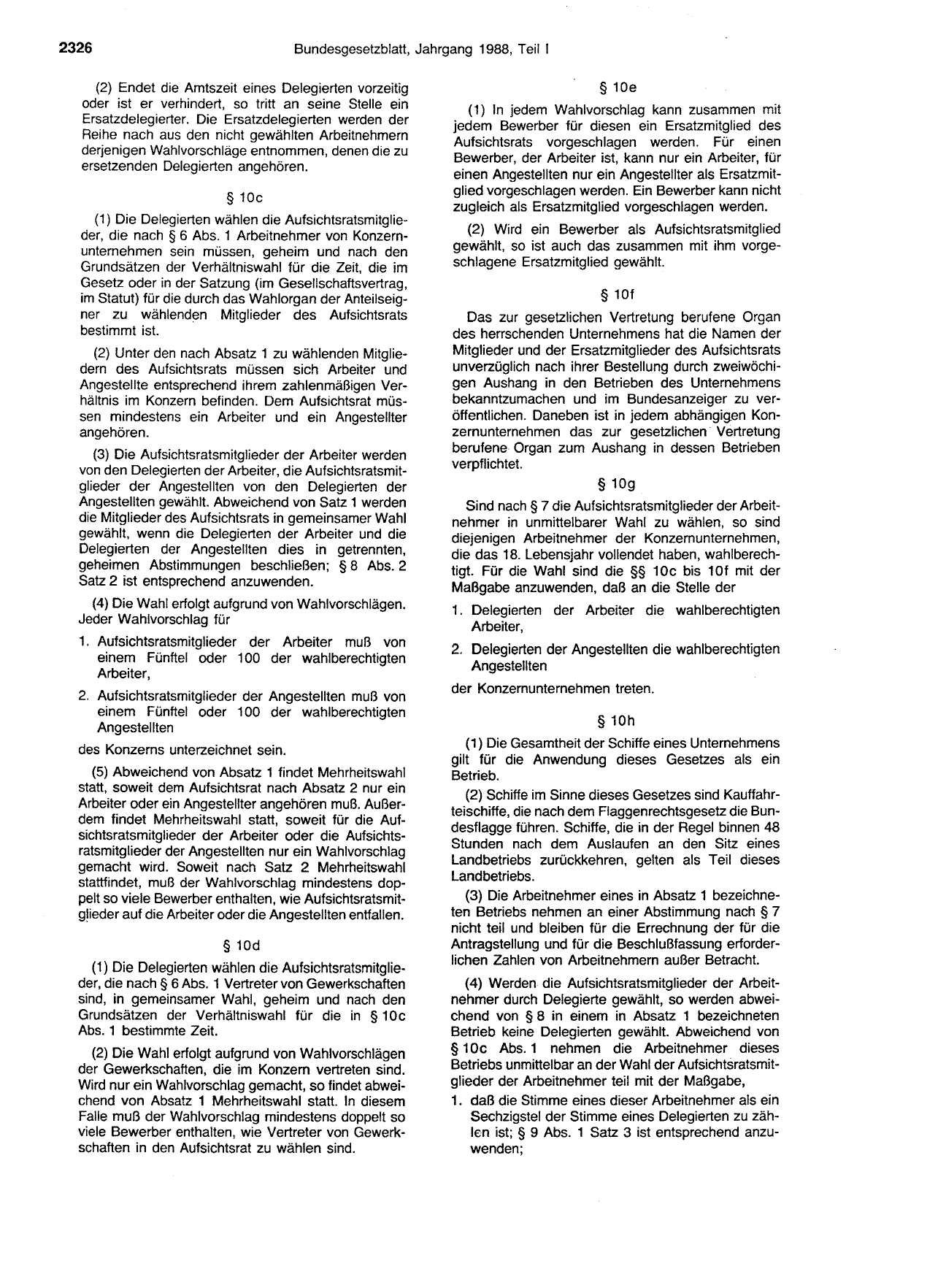 BGBl. 1988, Seite 2326 — Originalseite als Abbildung