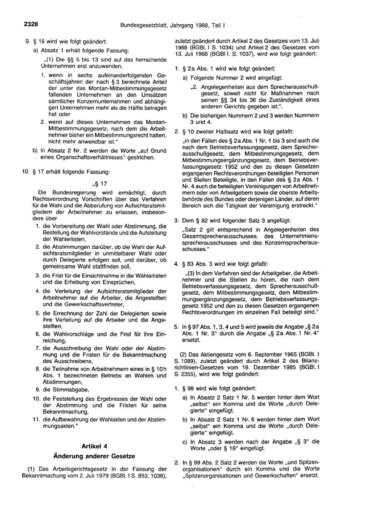 BGBl. 1988, Seite 2328 — Originalseite als Abbildung
