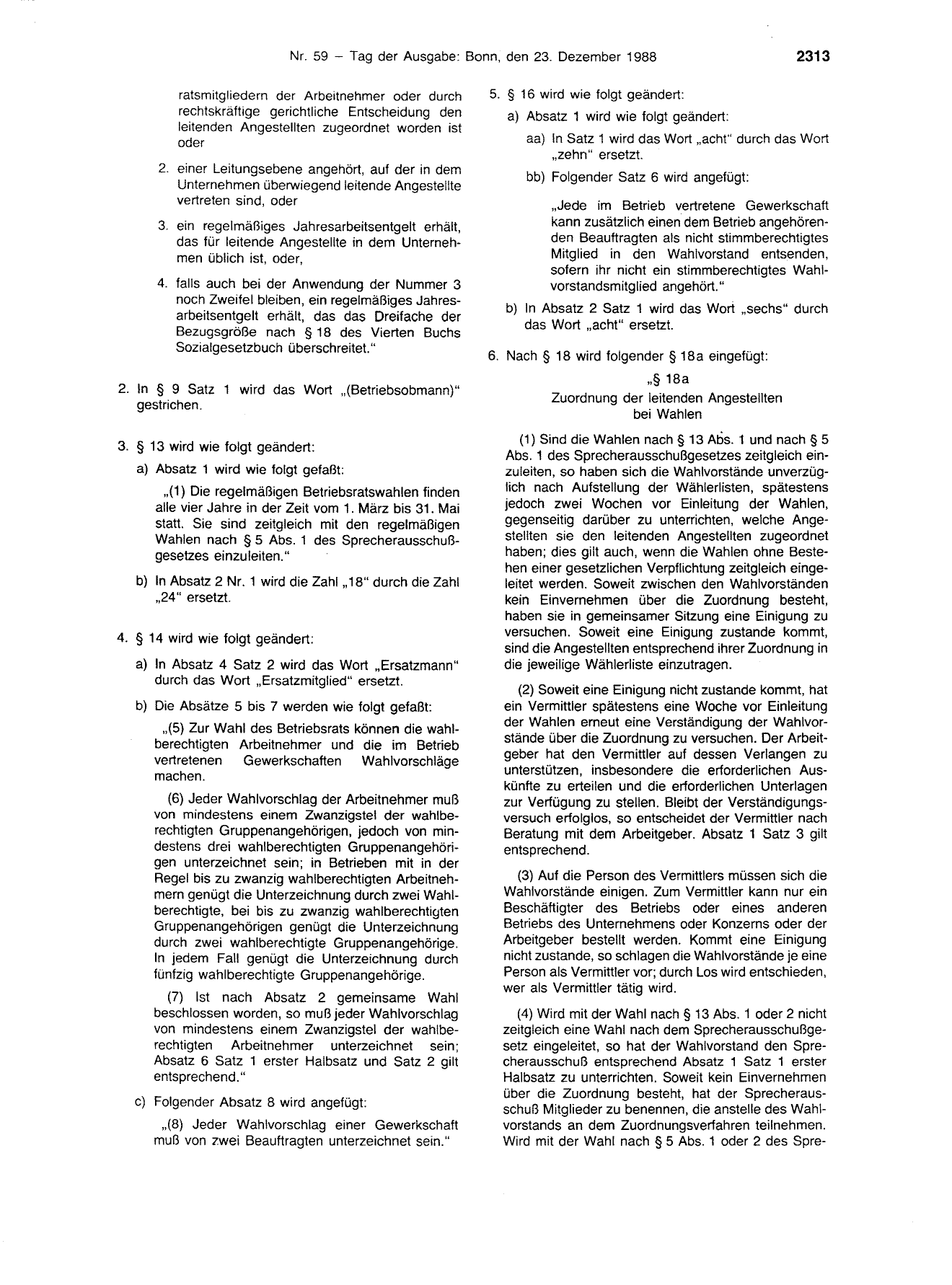 BGBl. 1988, Seite 2313 — Originalseite als Abbildung