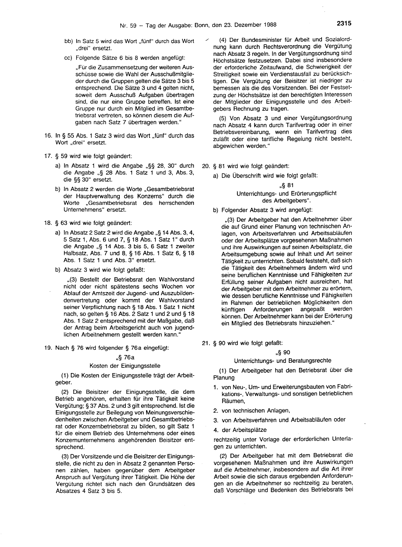 BGBl. 1988, Seite 2315 — Originalseite als Abbildung